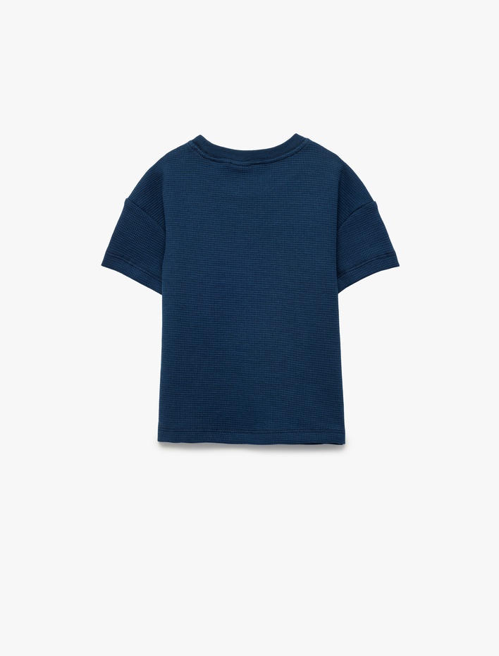 Erkek Bebek Kısa Kollu Bisiklet Yaka Baskılı Pamuklu Oversize Tişört