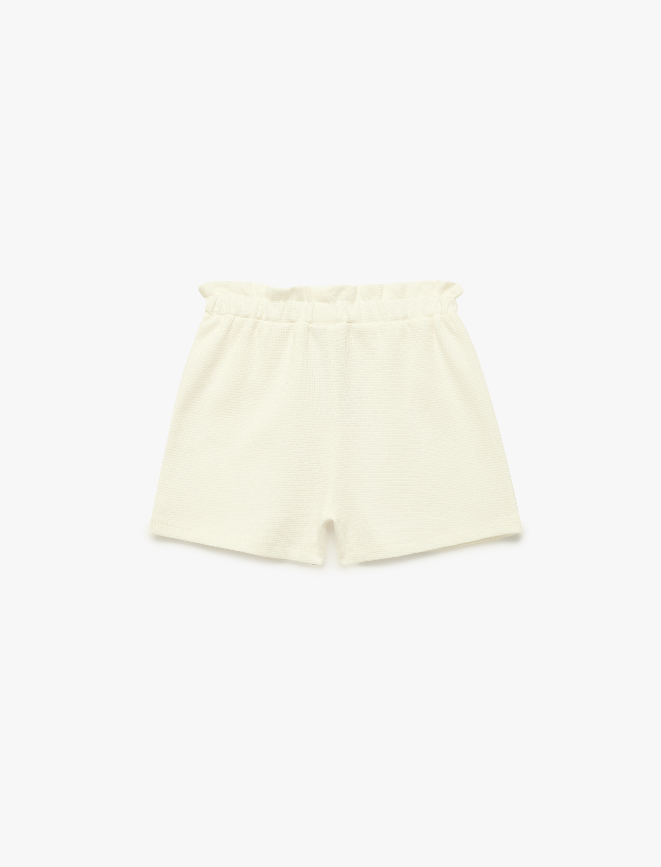  Kız Bebek Pamuklu Beli Lastikli Dokulu Şort