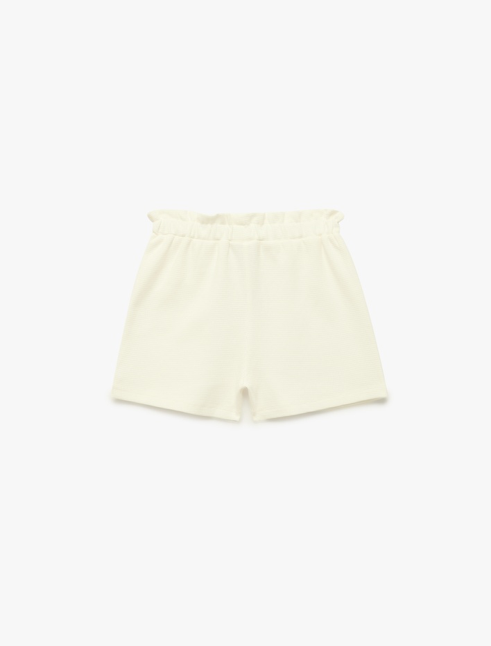 Kız Bebek Pamuklu Beli Lastikli Dokulu Şort