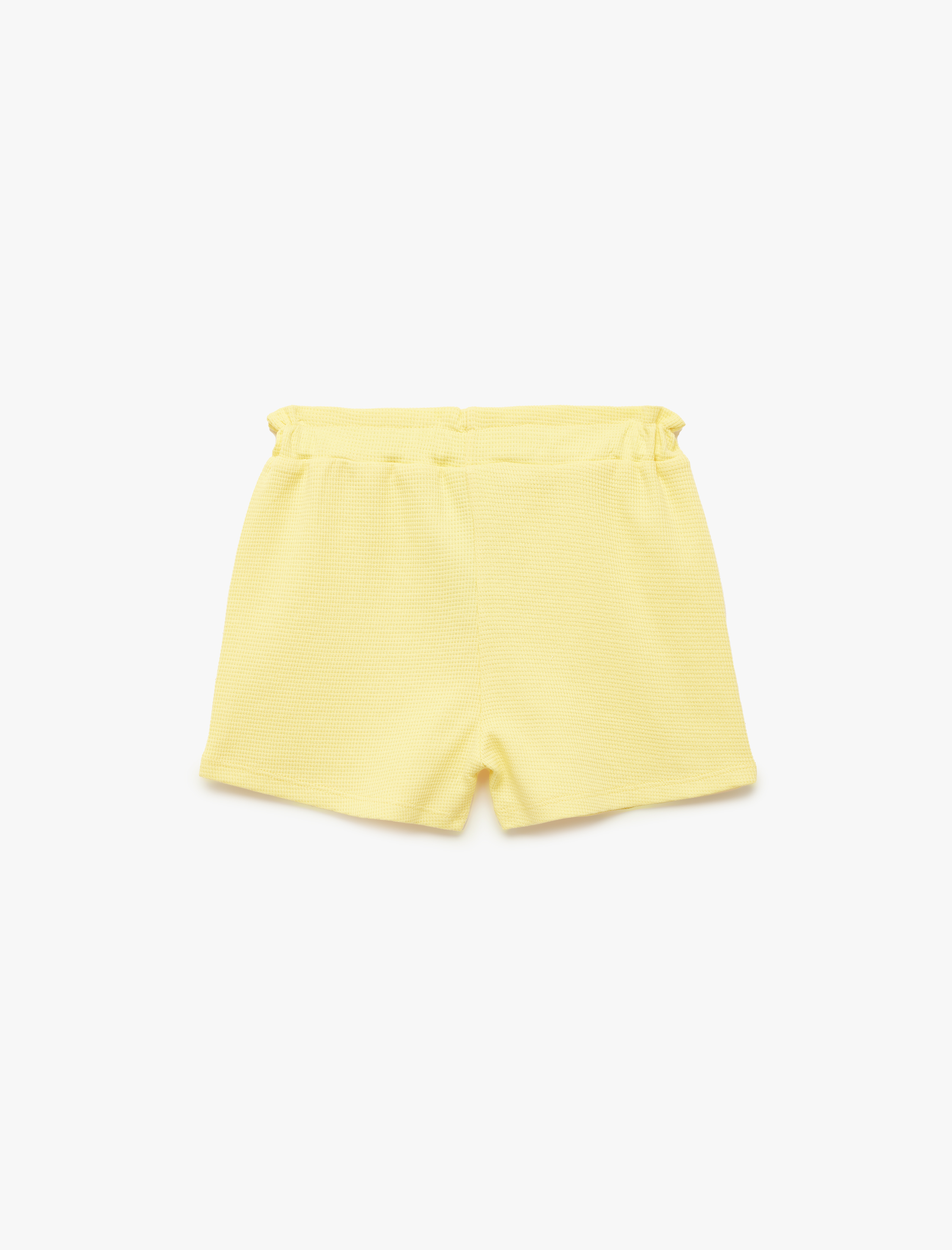  Kız Bebek Pamuklu Beli Lastikli Dokulu Şort