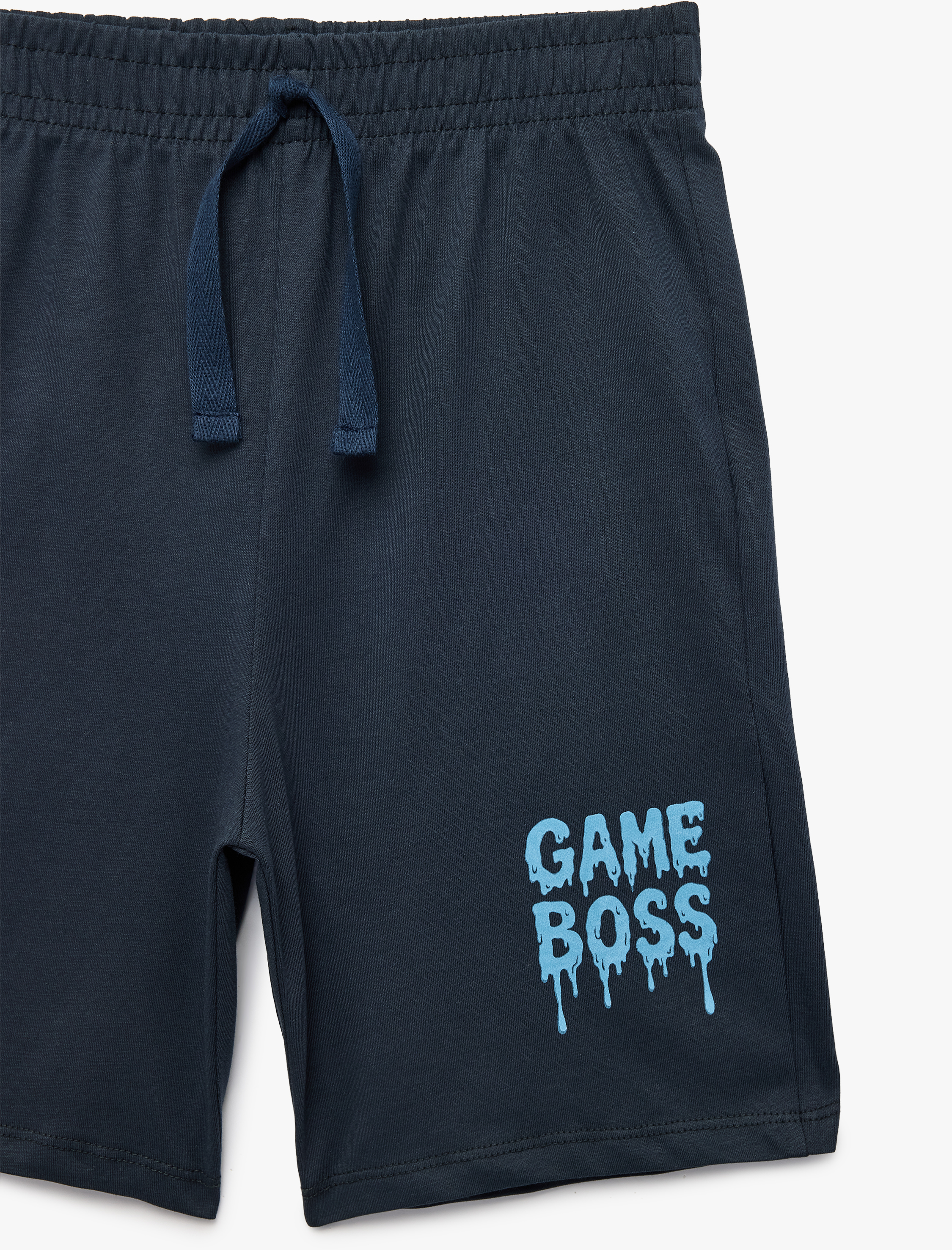  Erkek Çocuk Beli Bağcıklı Pamuklu Baskılı Şort