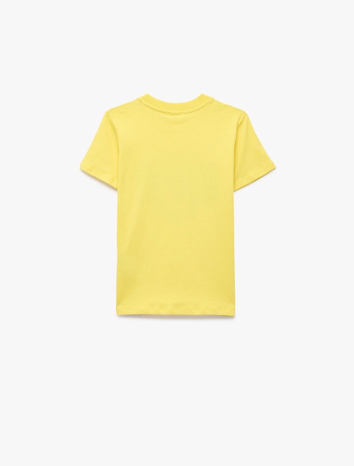 Erkek Çocuk Bisiklet Yaka Kısa Kollu Baskılı Pamuklu Tişört