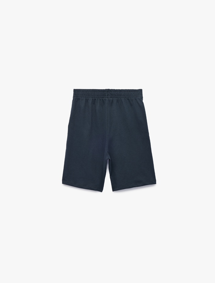 Erkek Çocuk Beli Bağcıklı Pamuklu Baskılı Şort