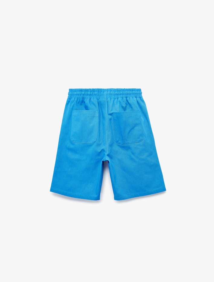 Erkek Çocuk Beli Bağcıklı Cep Detaylı Gabardin Basic Şort