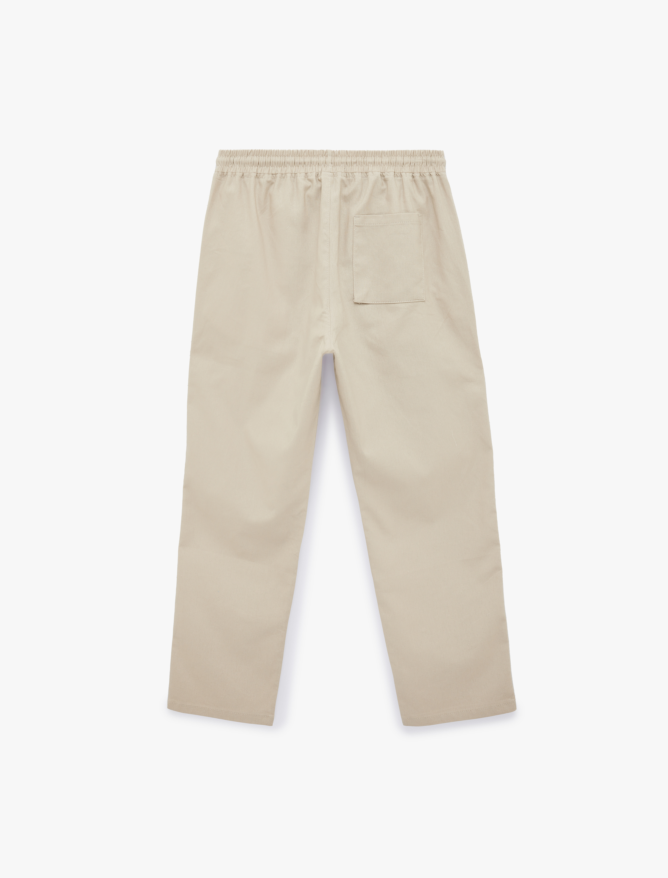   Keten Pamuk Karışımlı Cepli Beli Bağcıklı Pantolon