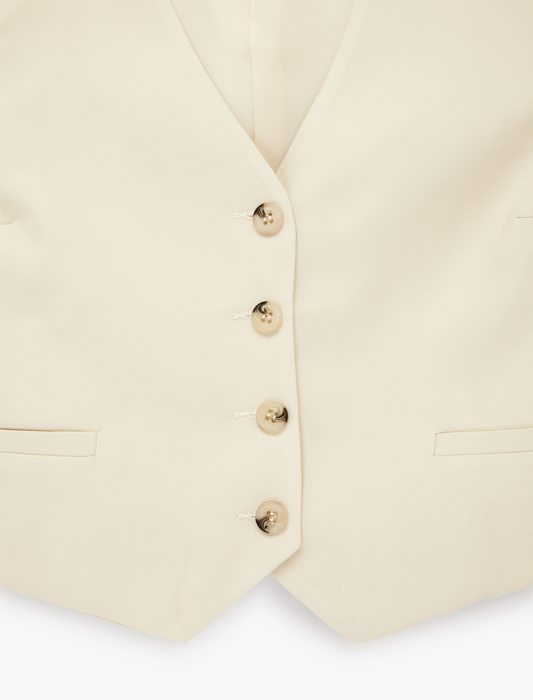   Viskon Düğmeli V Yaka Kolsuz Yelek