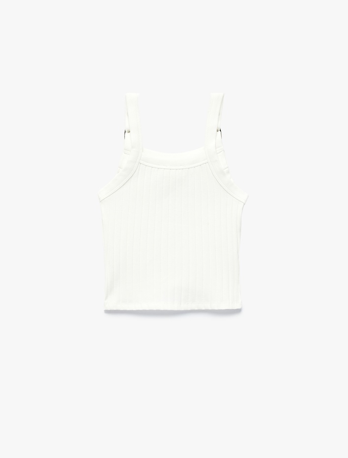 Kız Çocuk Ribanalı Toka Detaylı Askılı Crop Atlet