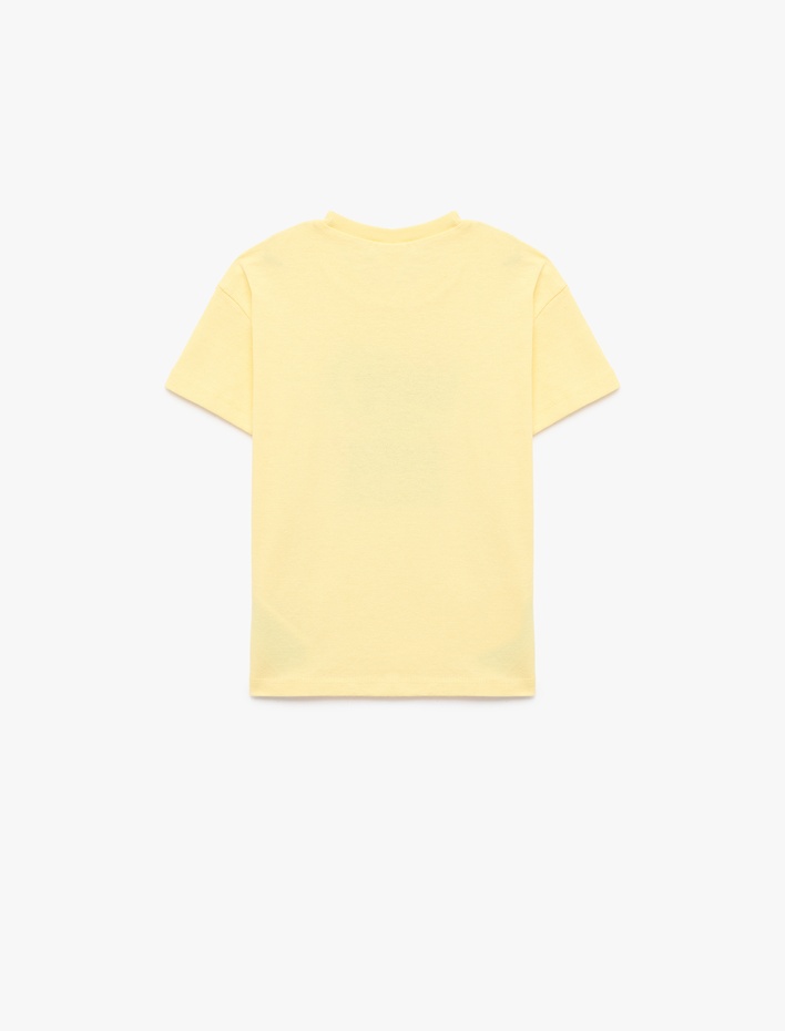 Erkek Bebek Pamuklu Kısa Kollu Bisiklet Yaka Baskılı Tişört