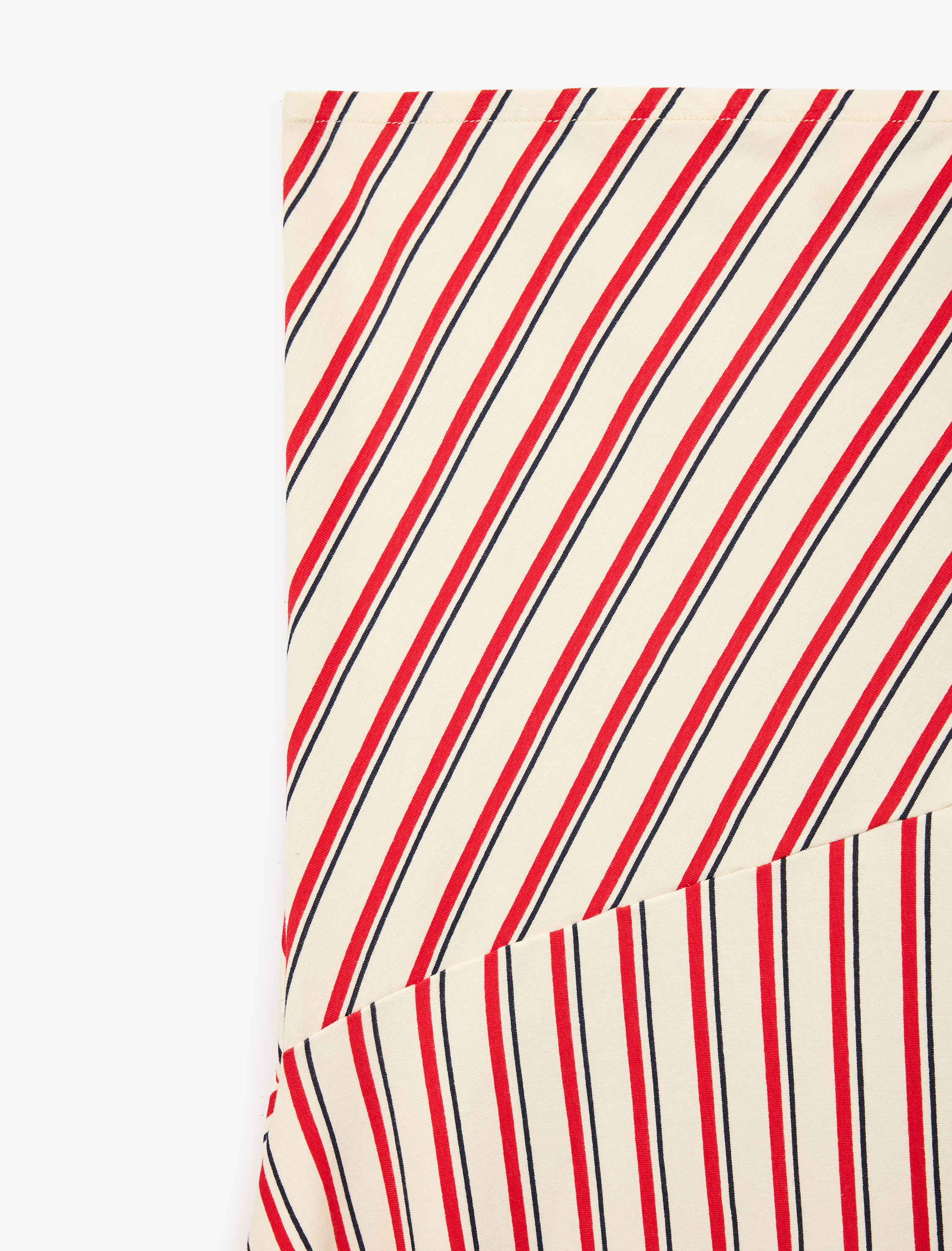  Kız Çocuk Pamuklu Asimetrik Kesim Çizgili Midi Etek