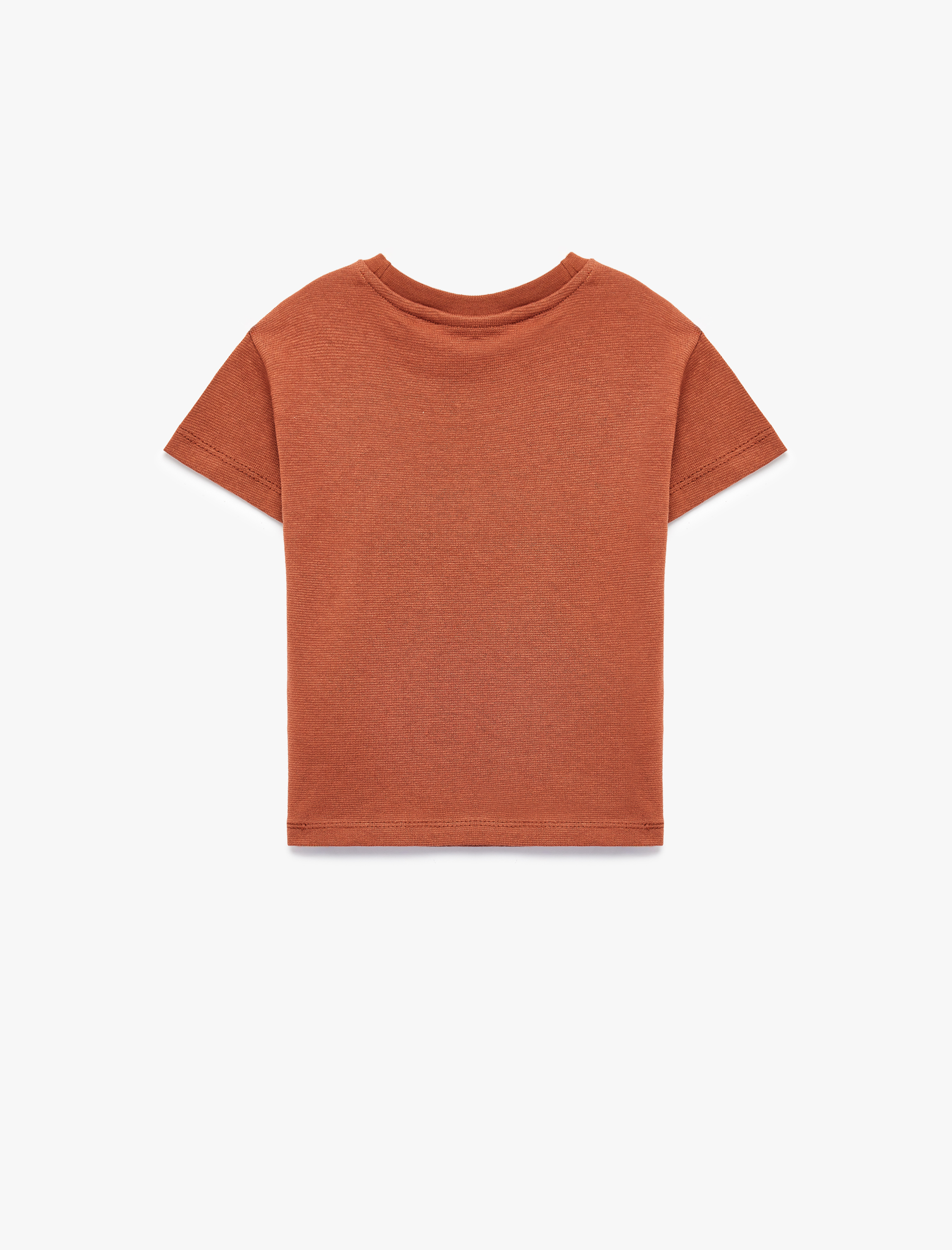  Erkek Bebek Pamuklu Kısa Kollu Bisiklet Yaka Baskılı Tişört