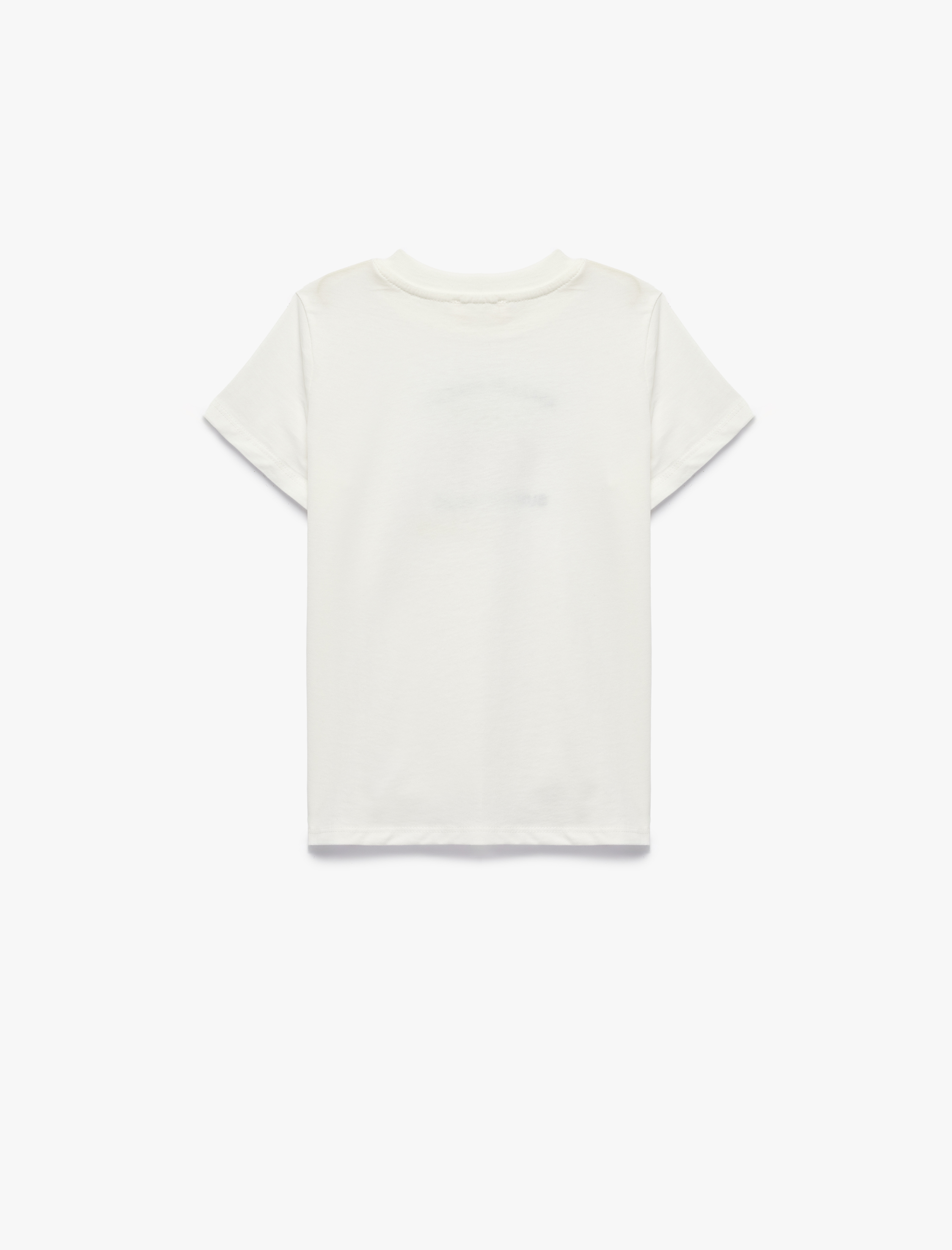  Kız Çocuk Bisiklet Yaka Kısa Kollu Kiraz Nakış Detaylı Pamuklu Tişört