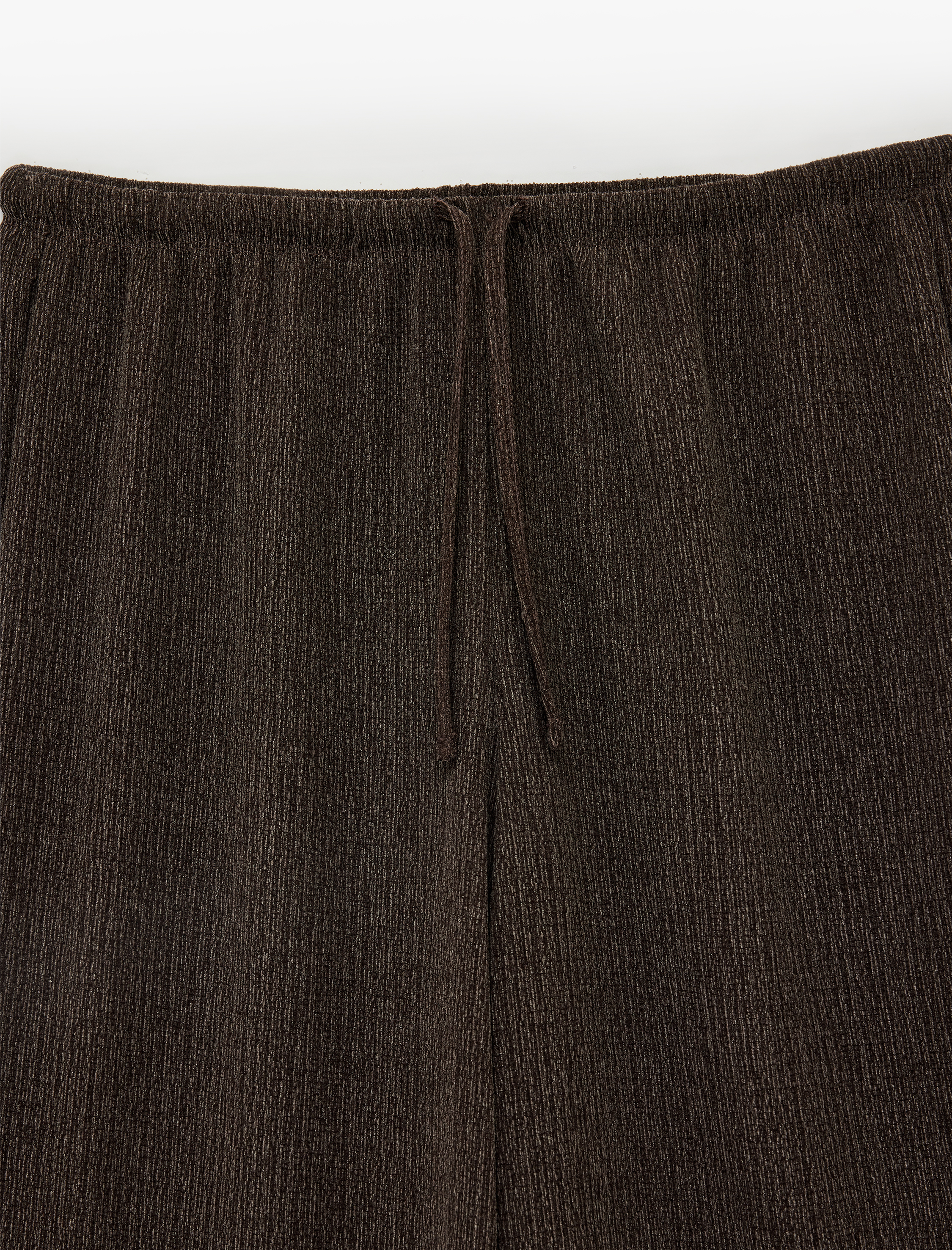   Beli Bağcıklı Bürümcük Geniş Paça Pantolon