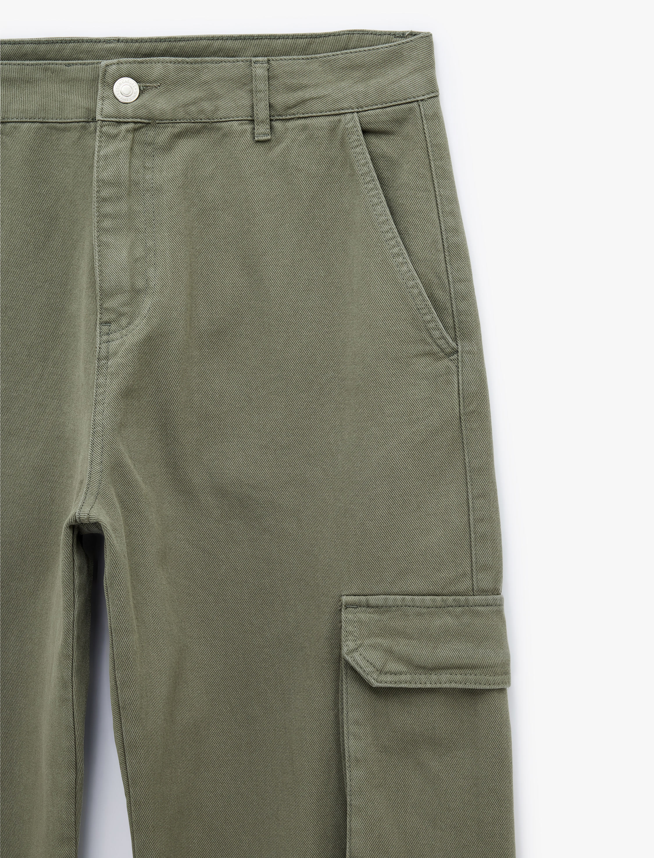   Pamuklu Cepli Straight Fit Kargo Jean Pantolon