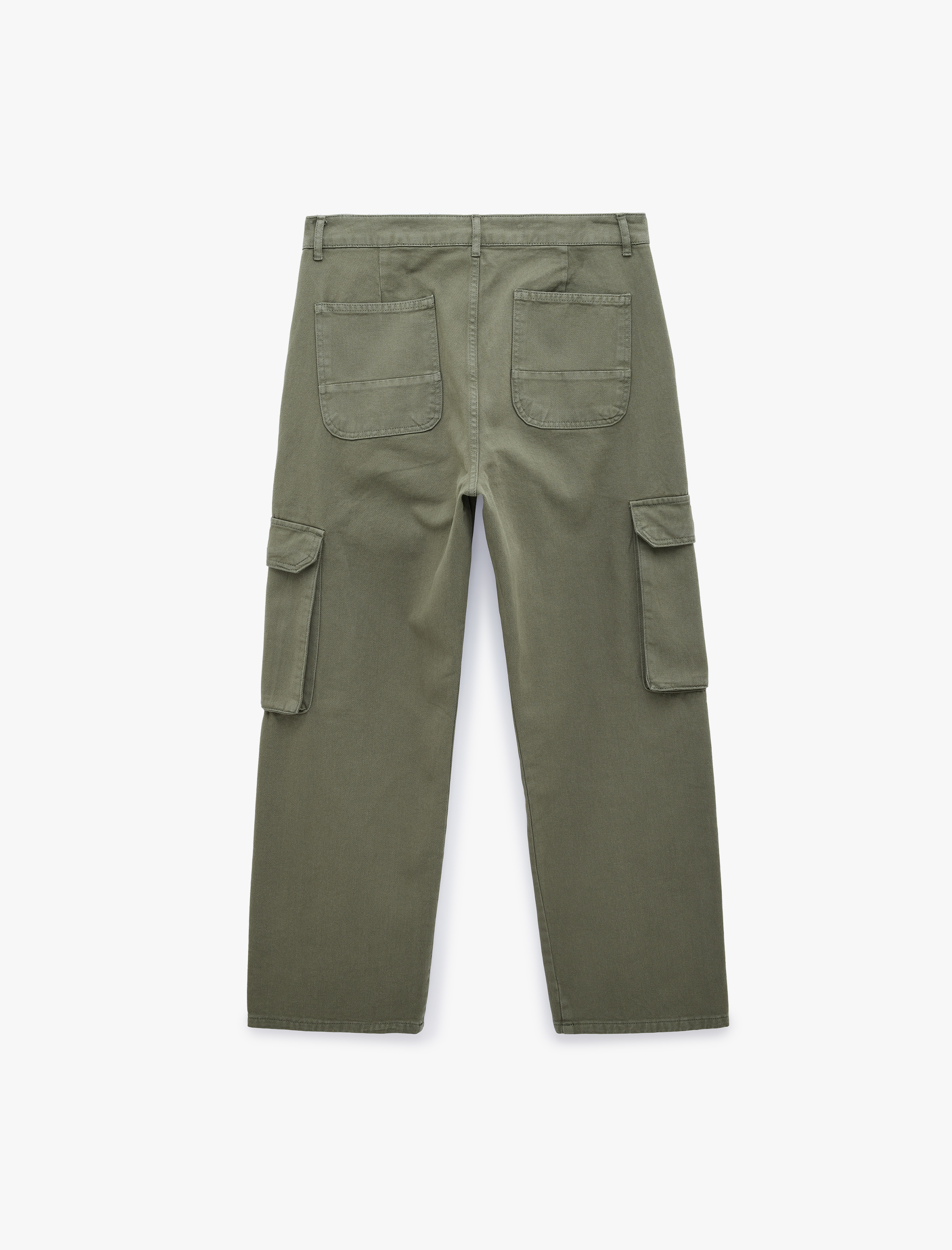   Pamuklu Cepli Straight Fit Kargo Jean Pantolon