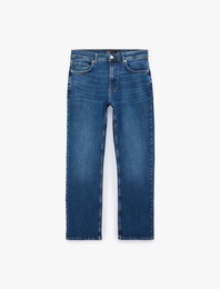 Normal Bel Pamuklu Straight Fit Jean Pantolon - Mark Jean