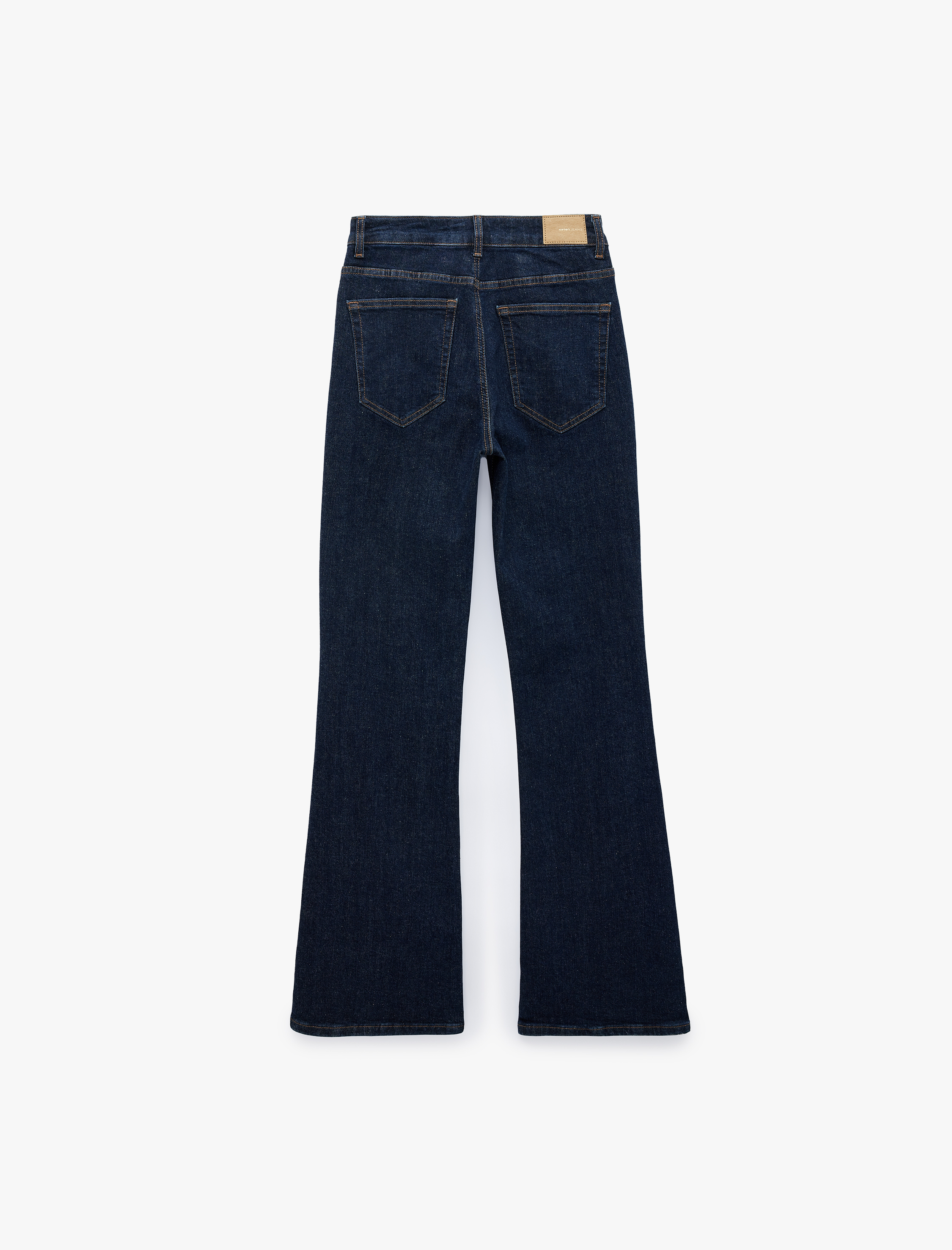   Nervürlü Dar Kesim İspanyol Paça Denim Pantolon - Flare Jeans