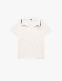 Slim Fit Kısa Kollu Düğmeli Polo Yaka Tişört