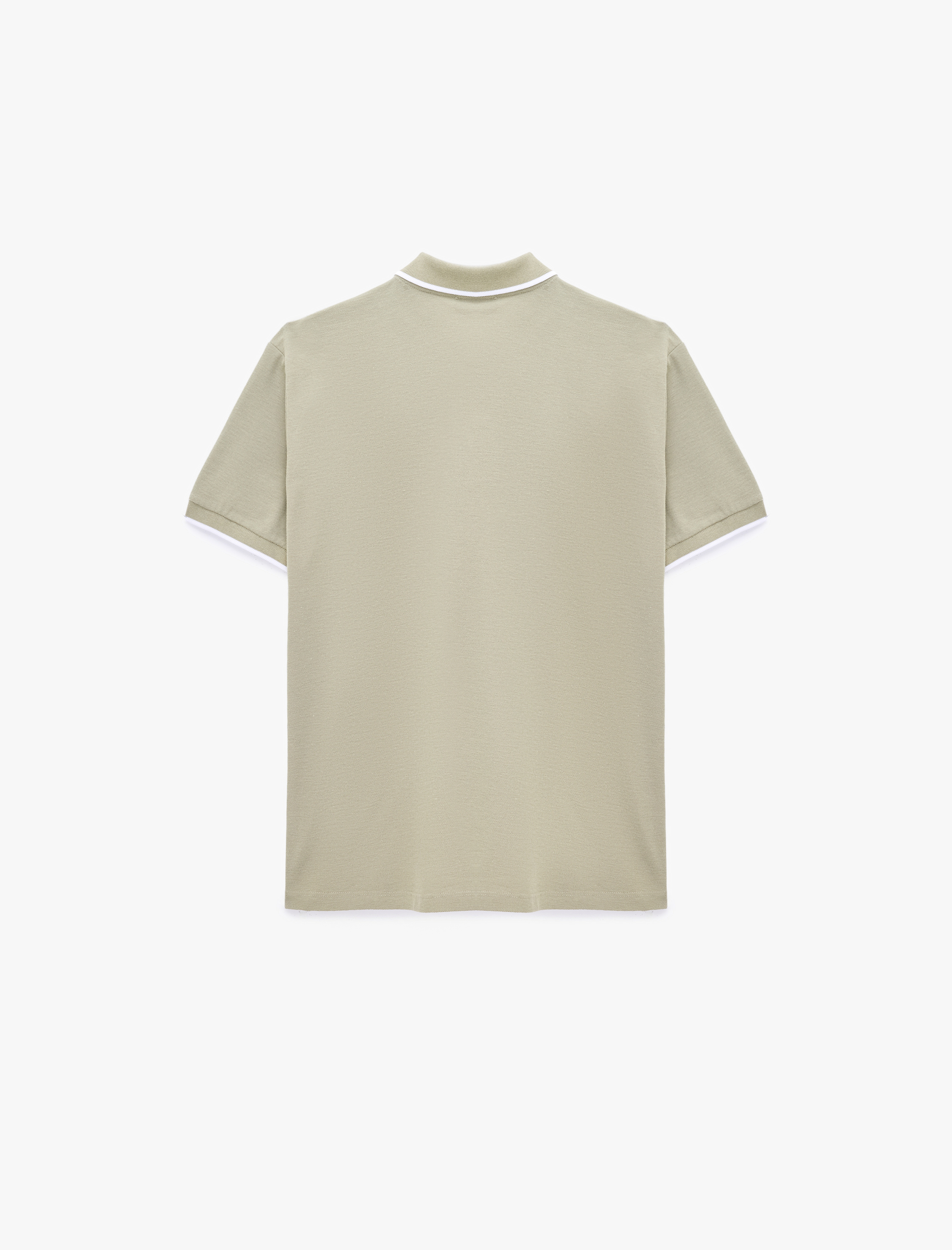   Kısa Kollu Pamuklu Pike Kumaş Düğmeli Polo Yaka Slim Fit Tişört