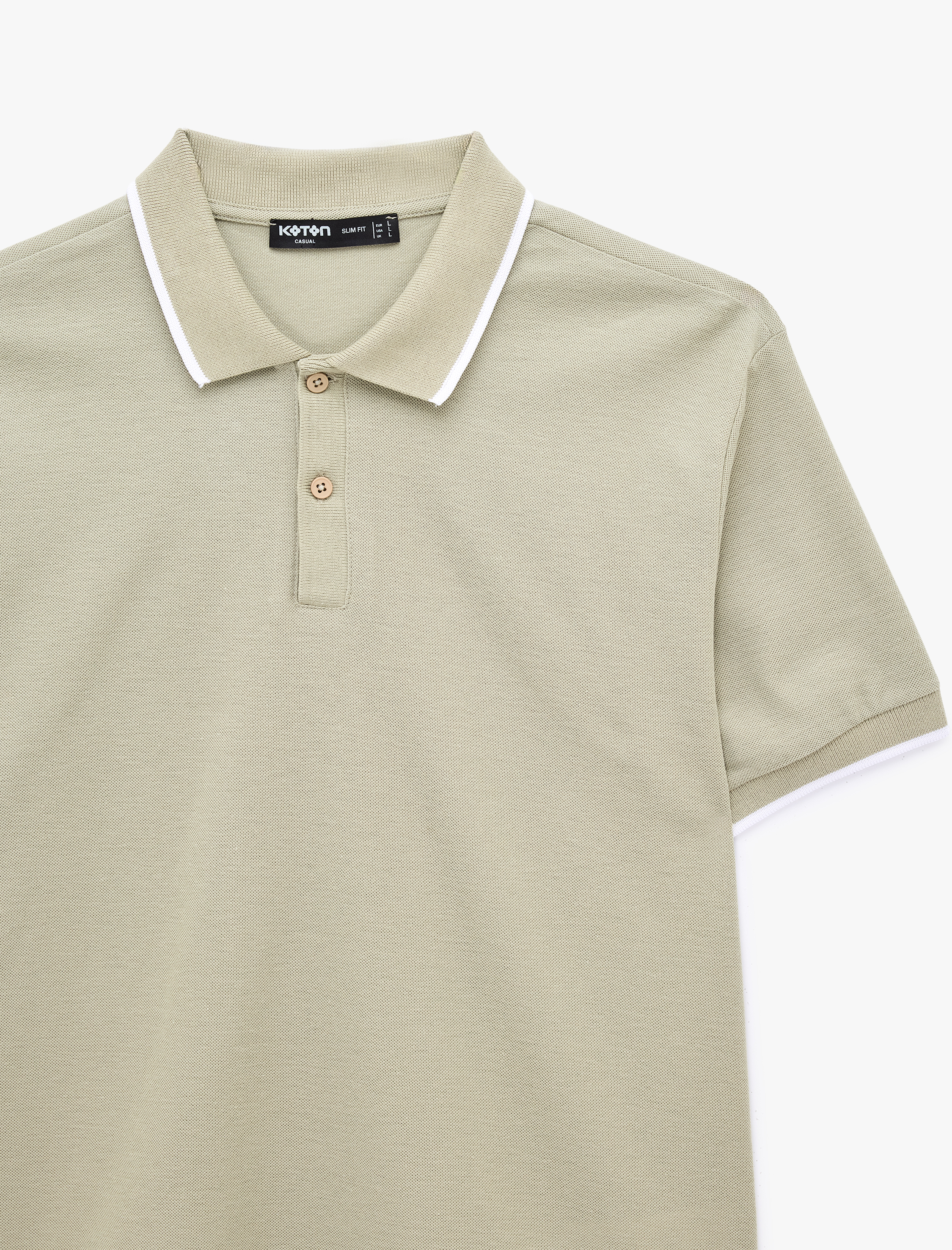   Kısa Kollu Pamuklu Pike Kumaş Düğmeli Polo Yaka Slim Fit Tişört