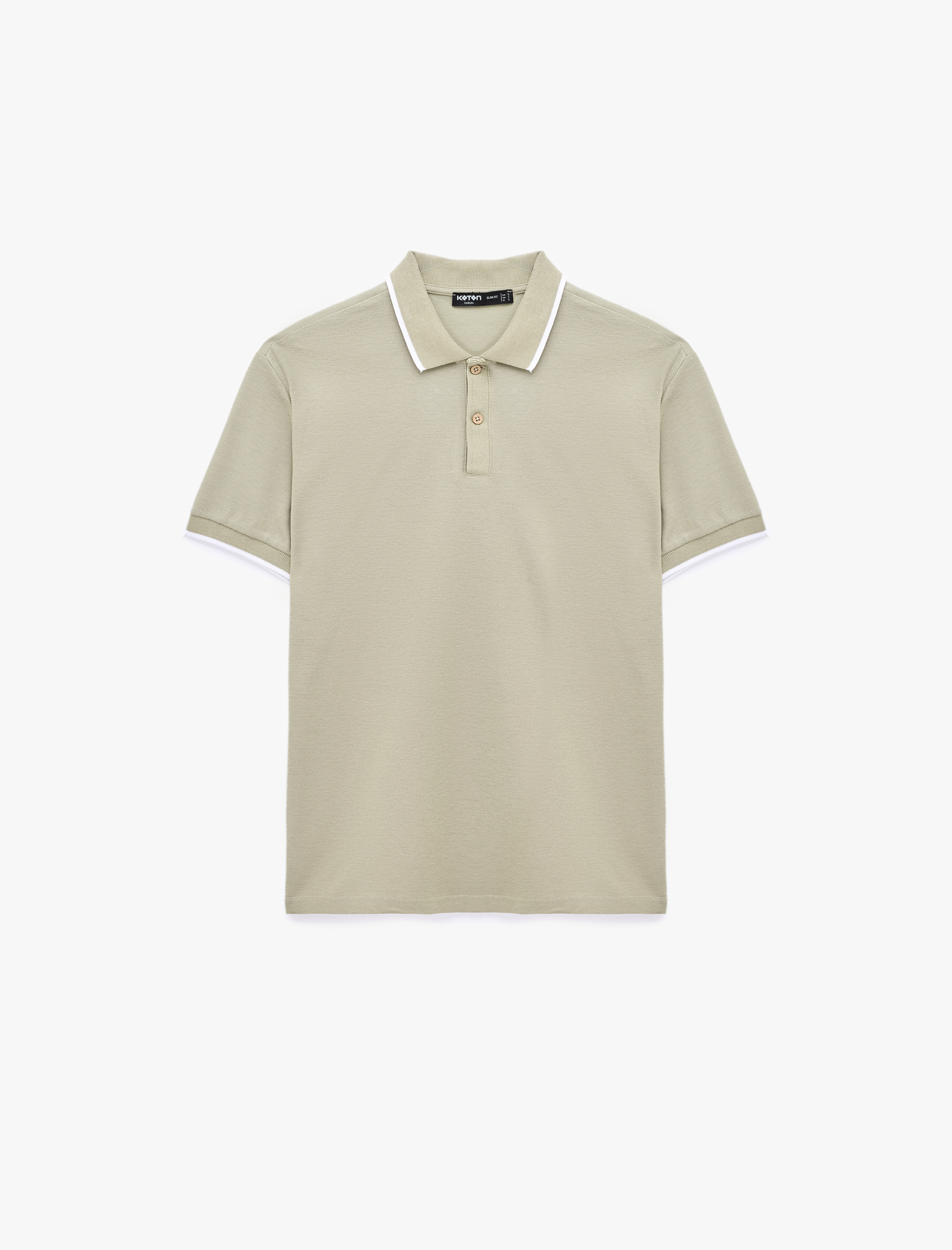   Kısa Kollu Pamuklu Pike Kumaş Düğmeli Polo Yaka Slim Fit Tişört