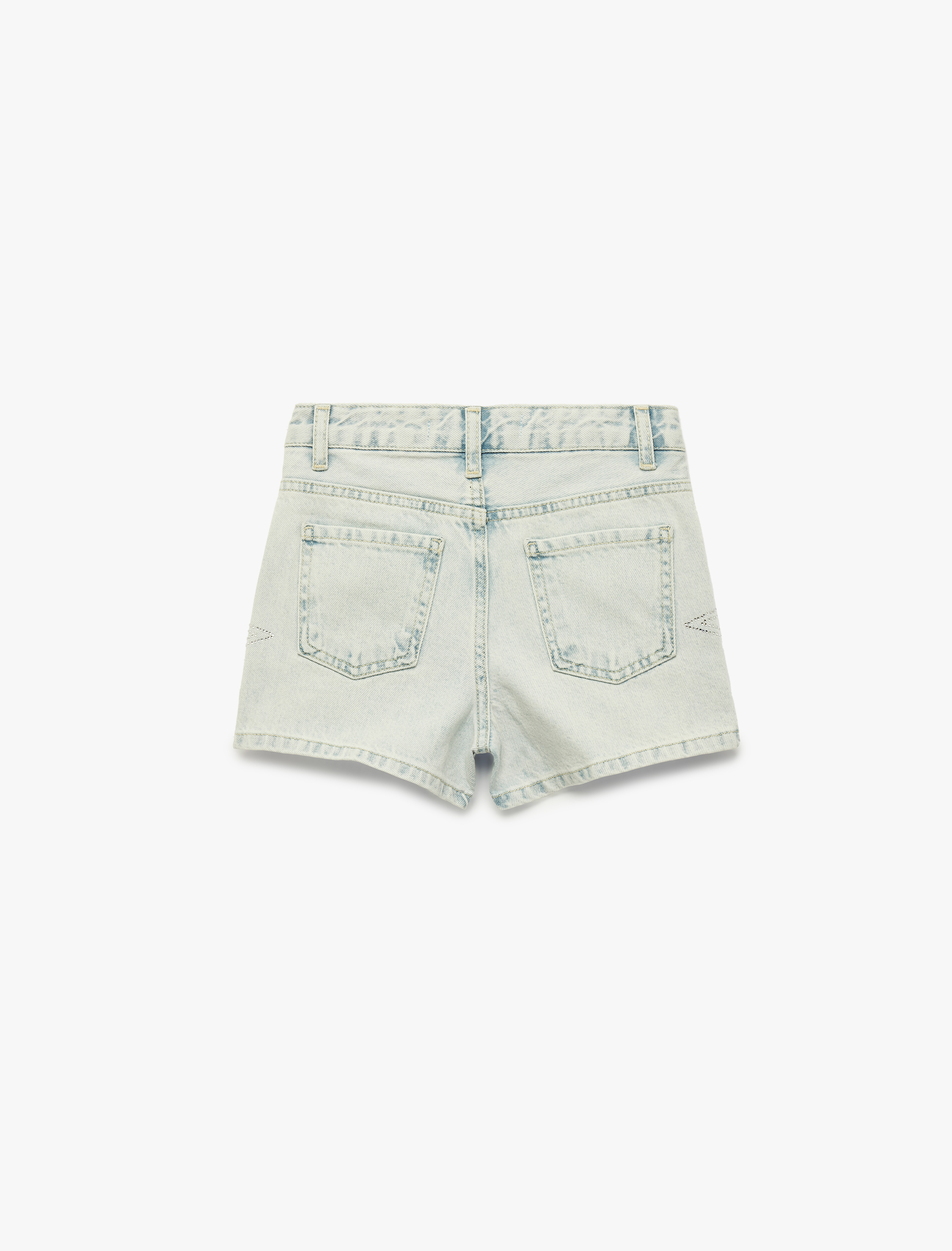  Kız Çocuk Pamuklu Yıldız Desenli Denim Şort