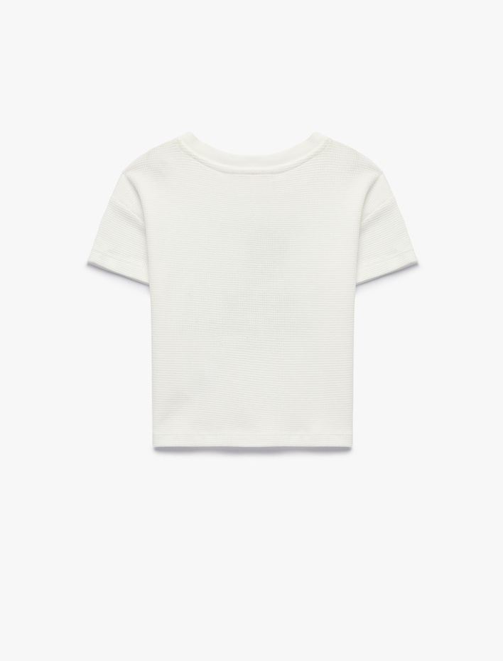 Erkek Bebek Pamuklu Kısa Kollu Bisiklet Yaka Baskılı Tişört