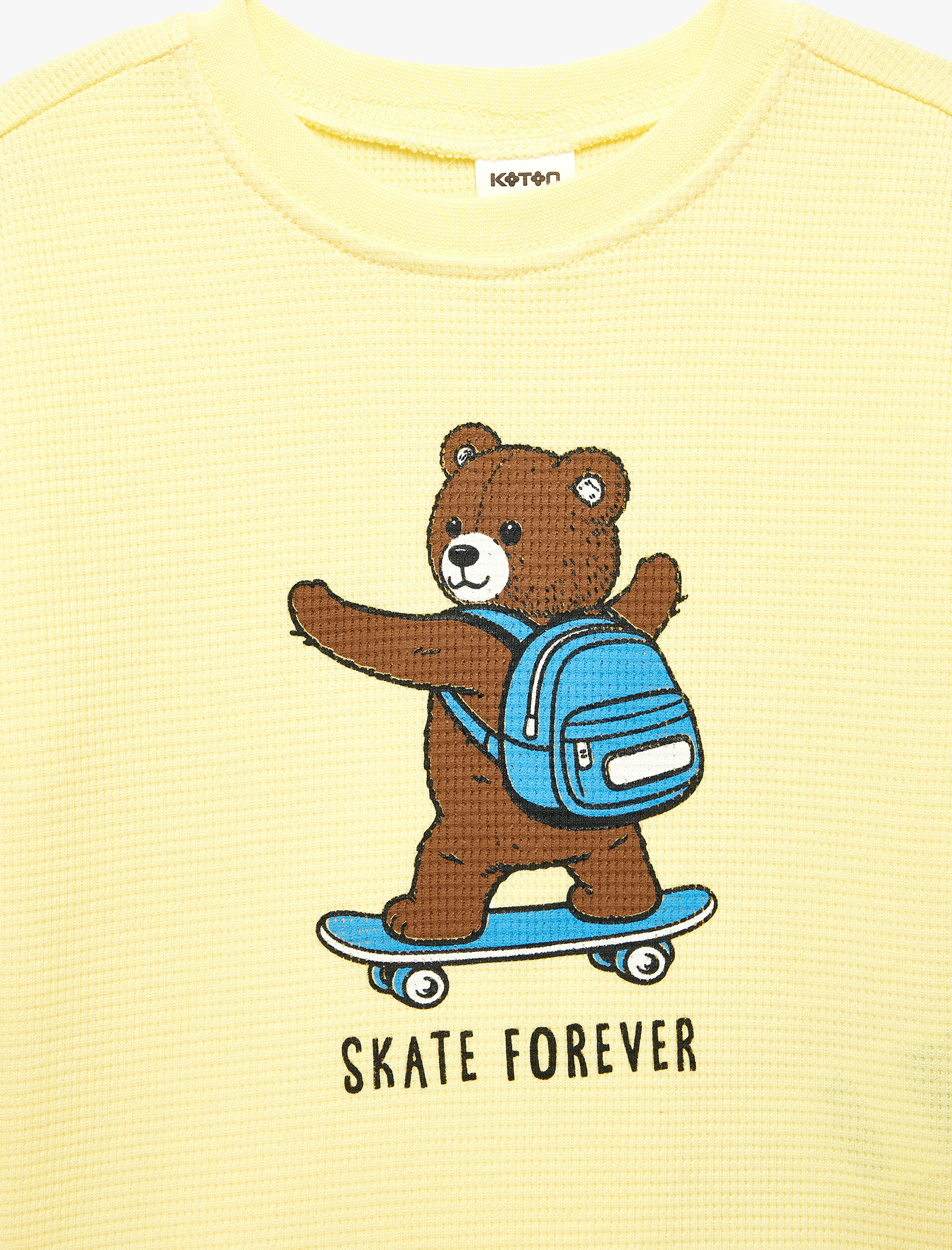  Erkek Bebek Ayıcık Baskılı Bisiklet Yaka Kısa Kollu Pamuklu Oversize Tişört