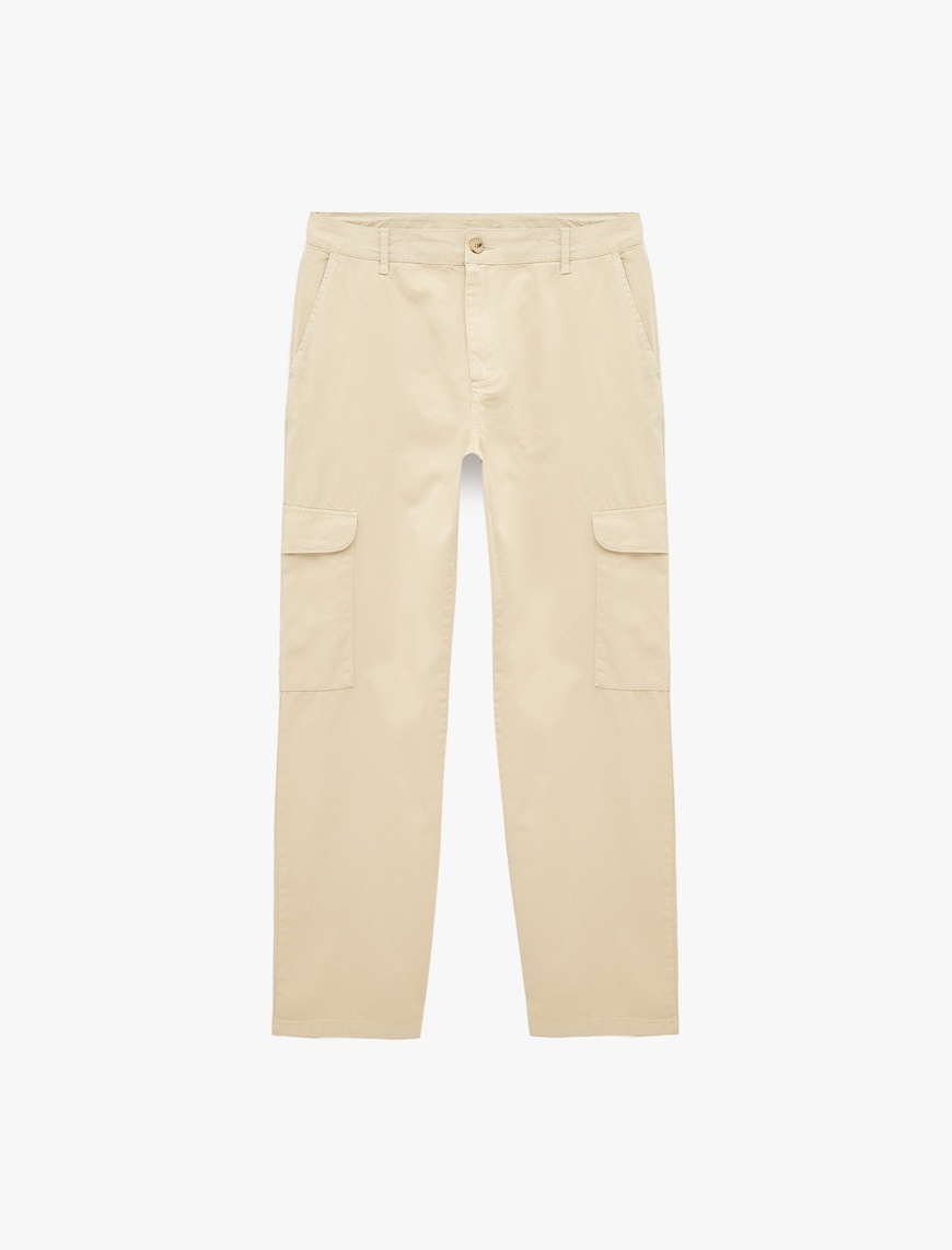 Koton Erkek Regular Fit Pamuklu Gabardin Yazlık Kargo Pantolon