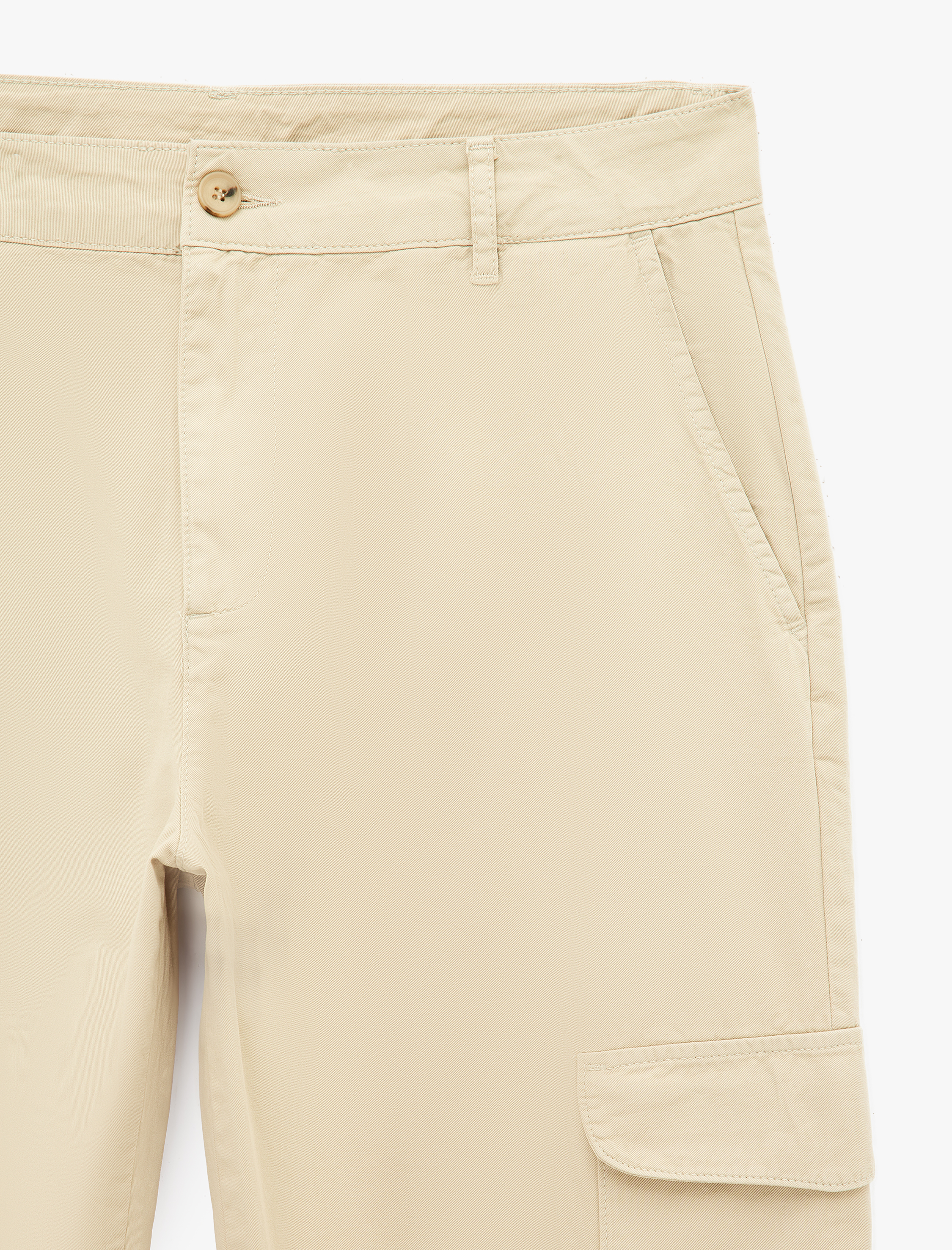   Regular Fit Pamuklu Gabardin Kargo Pantolon