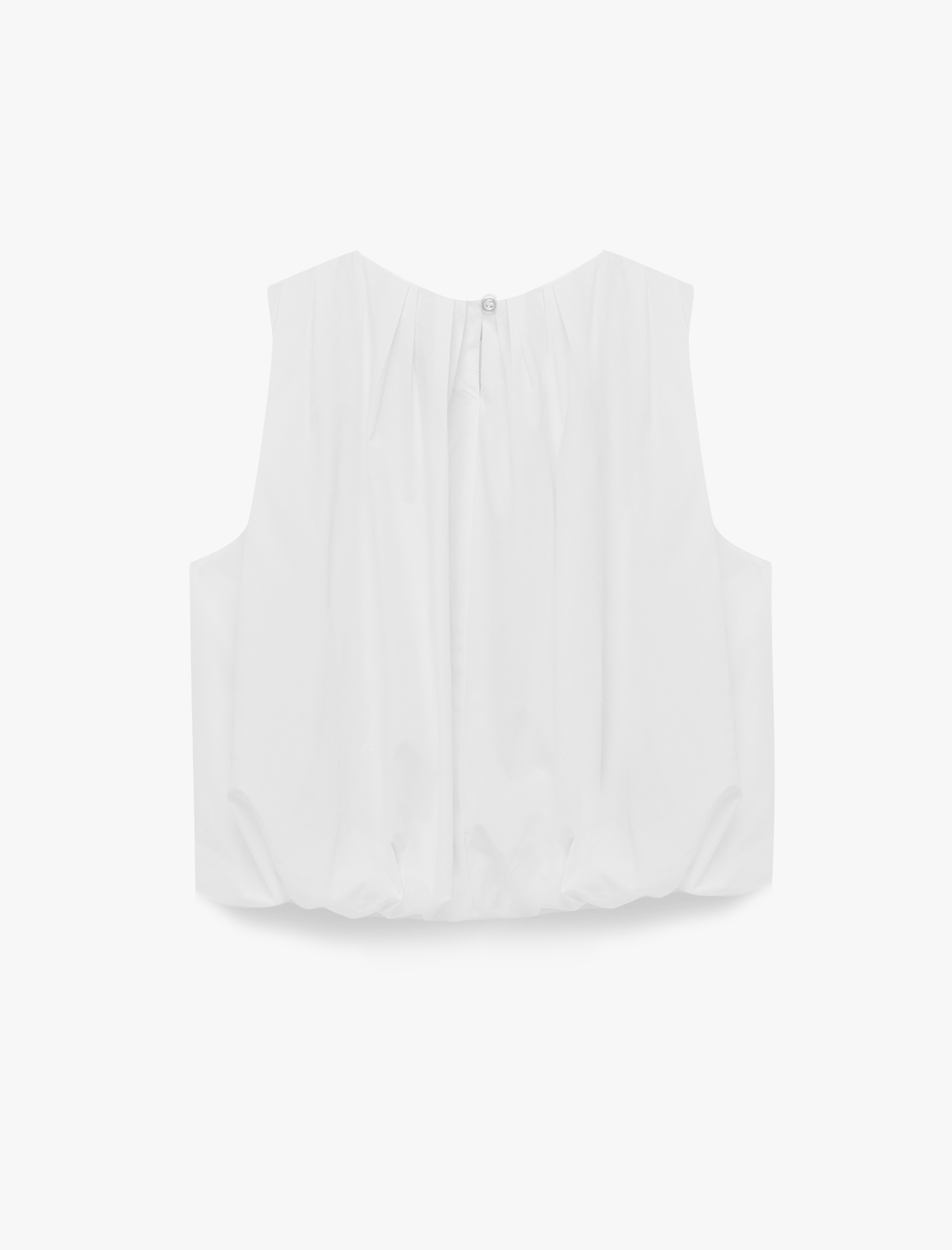   Pamuklu Kolsuz Bisiklet Yaka Poplin Bluz