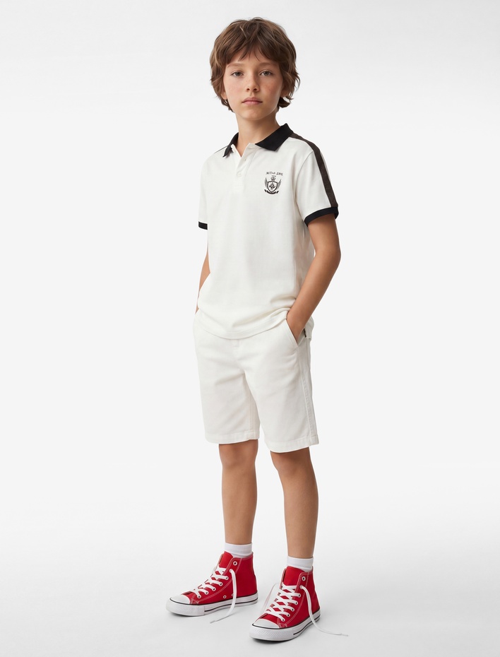 Erkek Çocuk Pamuklu Normal Bel Cepli Basic Bermuda Şort