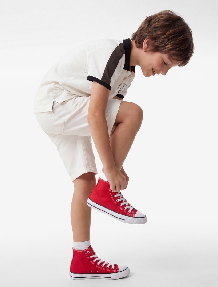 Erkek Çocuk Pamuklu Normal Bel Cepli Basic Bermuda Şort