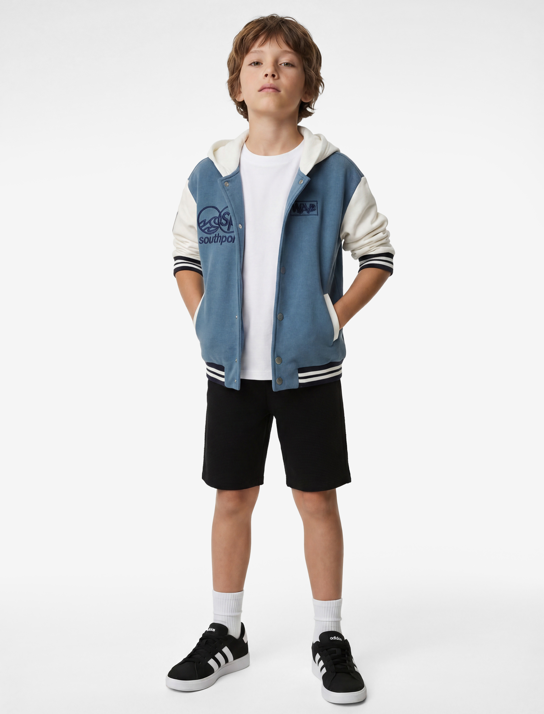  Erkek Çocuk Rahat Kalıp Beli Bağlamalı Cepli Dokulu Şort