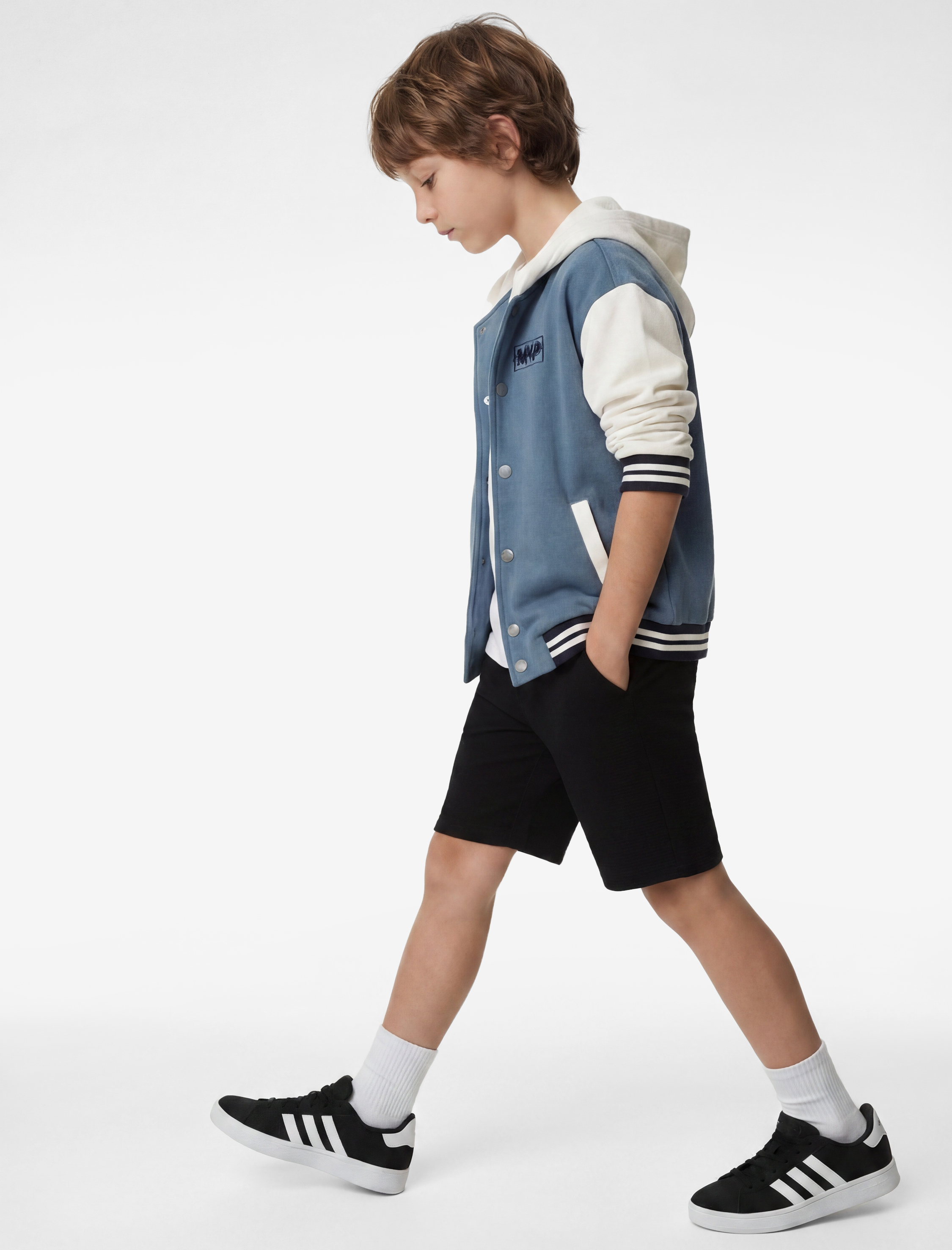  Erkek Çocuk Rahat Kalıp Beli Bağlamalı Cepli Dokulu Şort