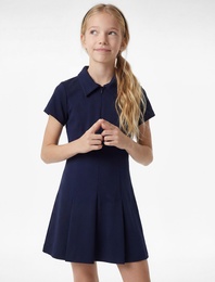 Viskon Karışımlı Fermuar Detaylı Kısa Kollu Polo Yaka Elbise