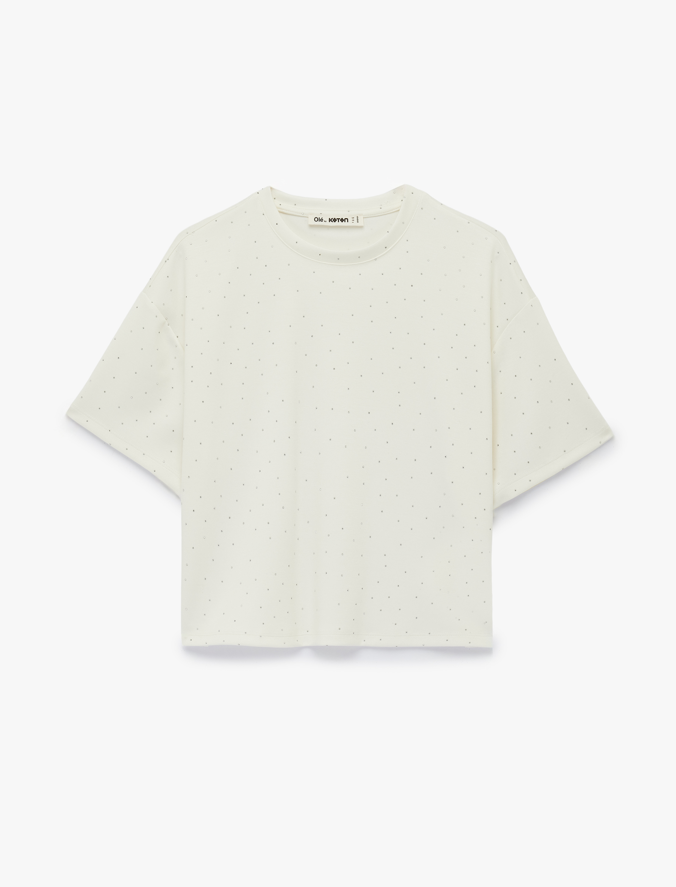   Rahat Kalıp Kısa Kollu Bisiklet Yaka İnterlok Spor Crop Tişört