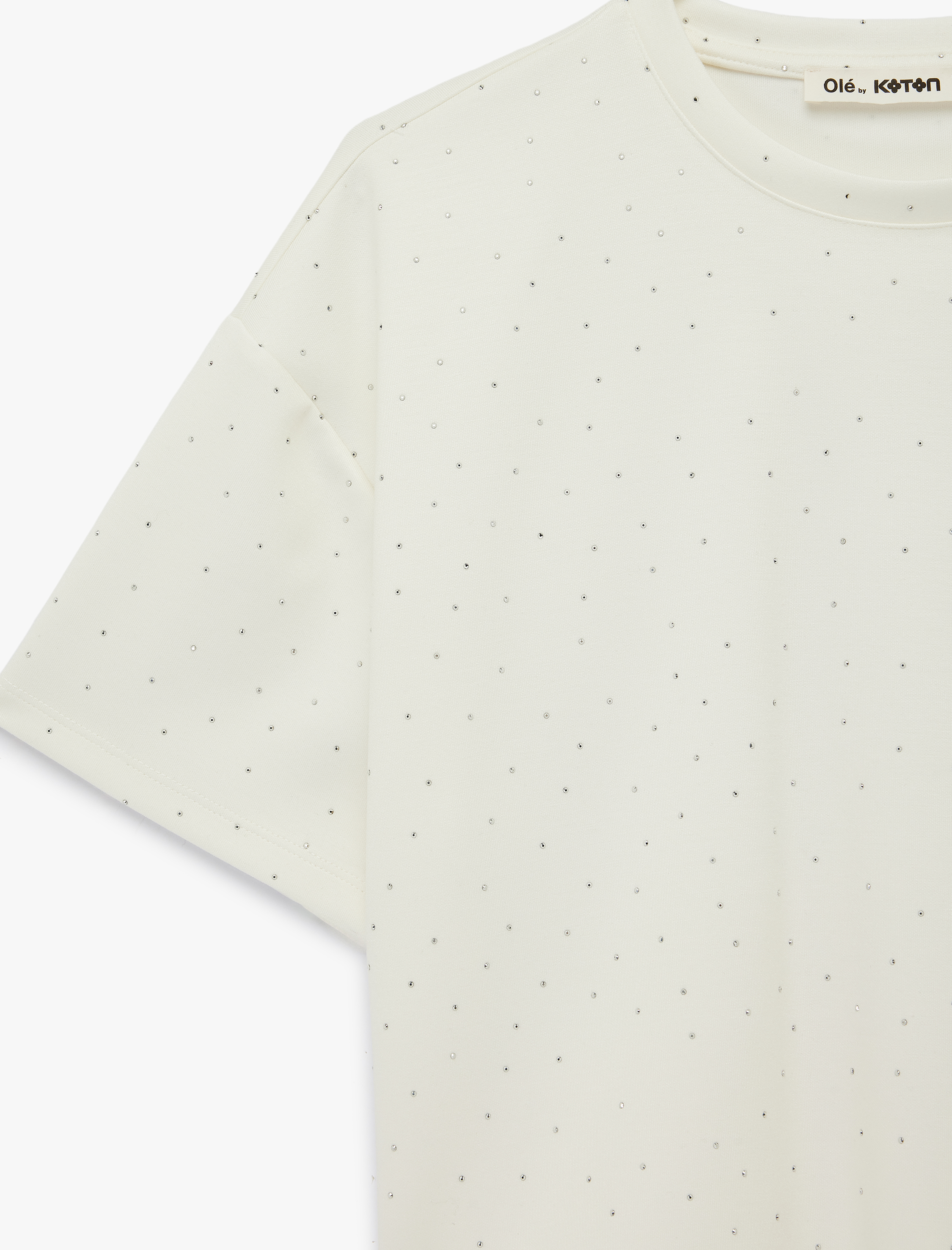   Rahat Kalıp Kısa Kollu Bisiklet Yaka İnterlok Spor Crop Tişört