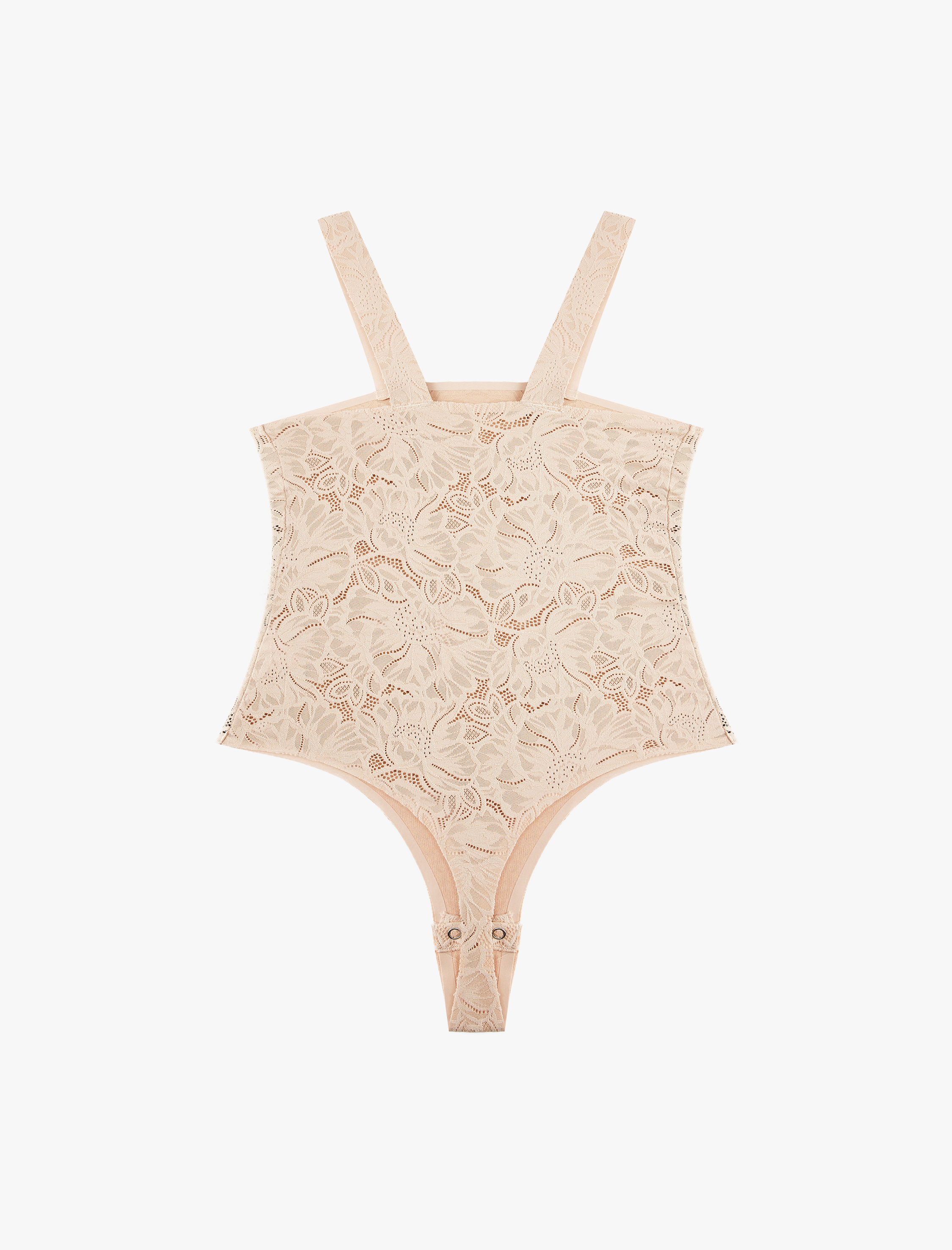   Kare Yaka Askılı Dantelli Bodysuit