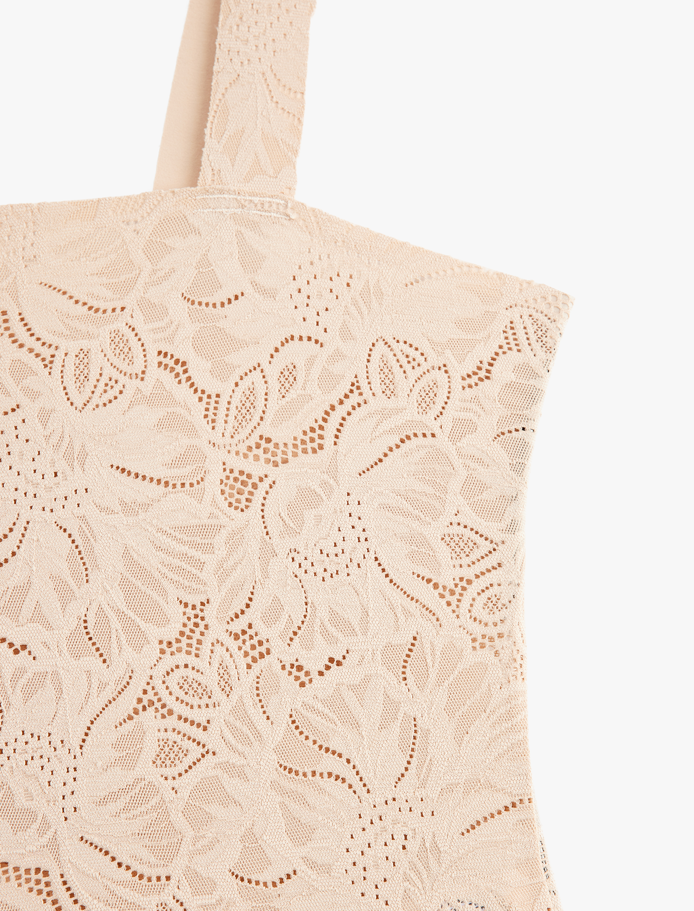   Kare Yaka Askılı Dantelli Bodysuit