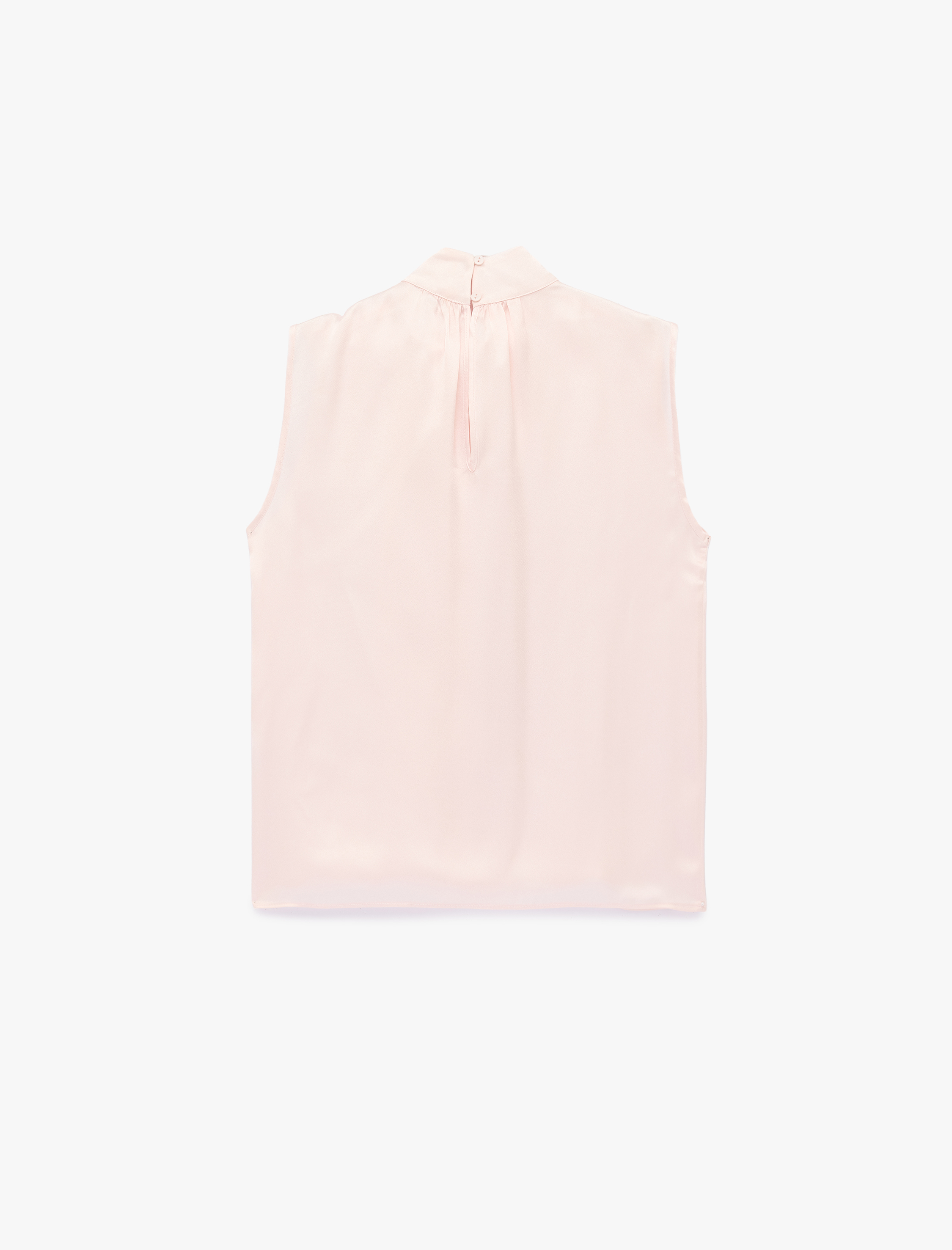   Fular Yaka Bağlama Detaylı Kolsuz Bluz