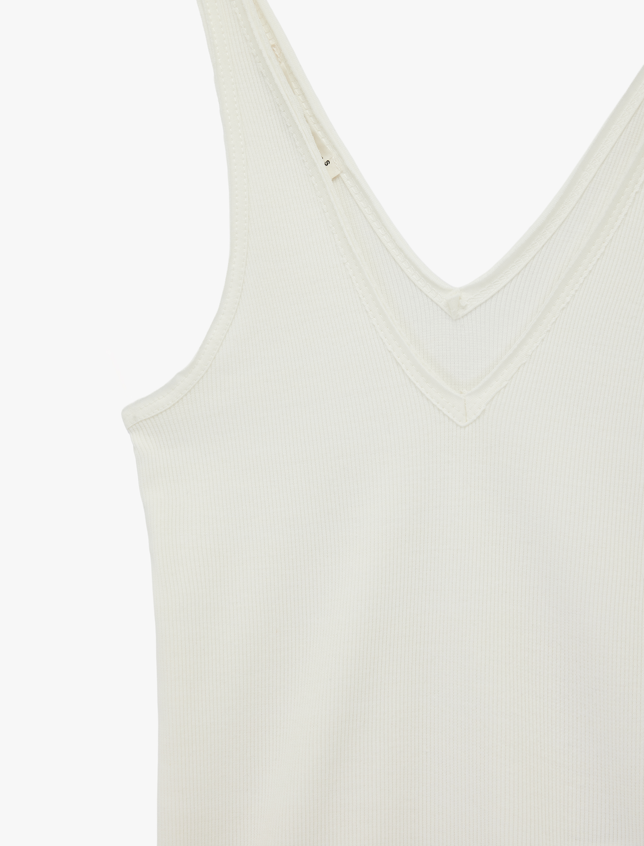   Pamuklu Slim Fit Kaşkorse V Yaka Kolsuz Bluz