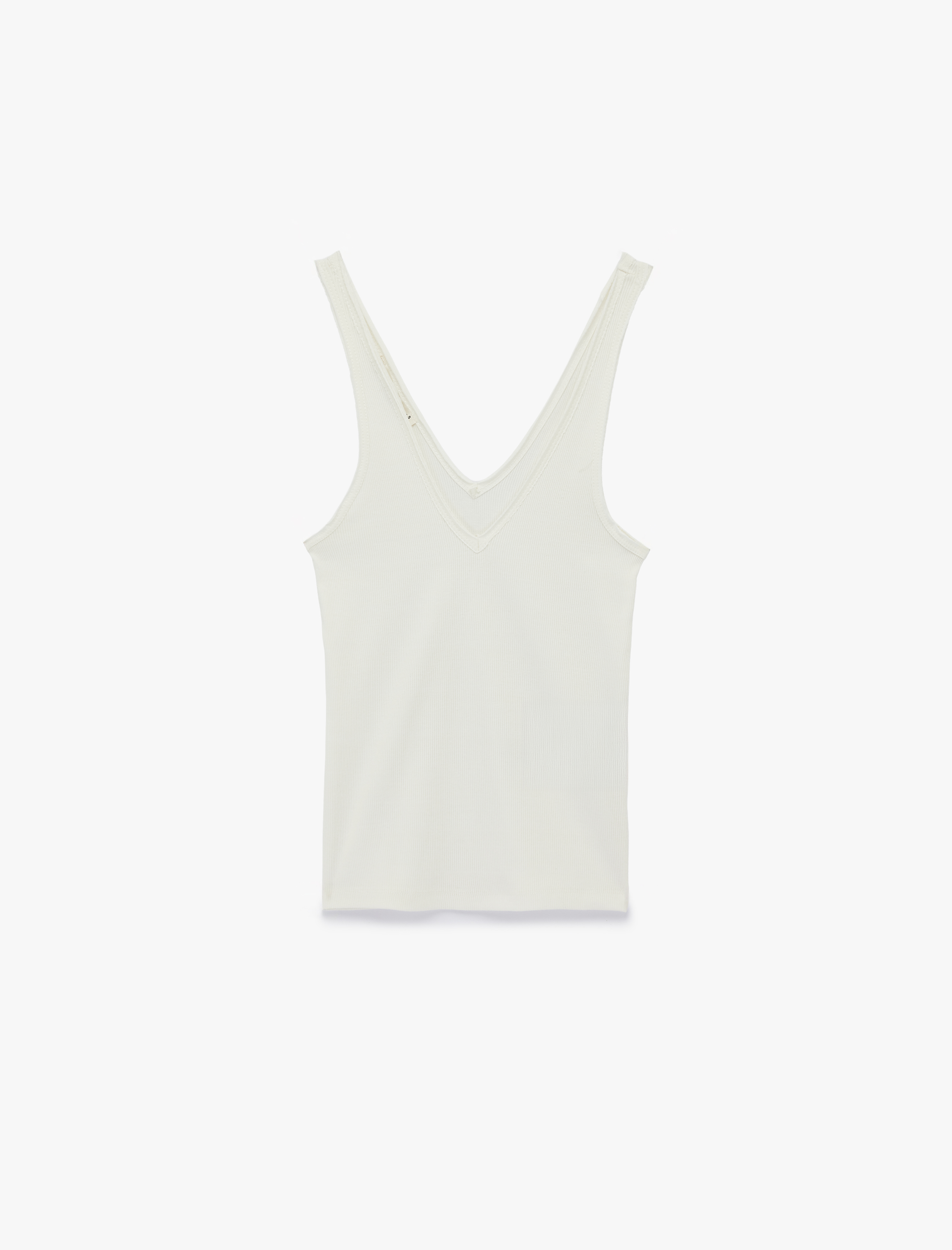   Pamuklu Slim Fit Kaşkorse V Yaka Kolsuz Bluz