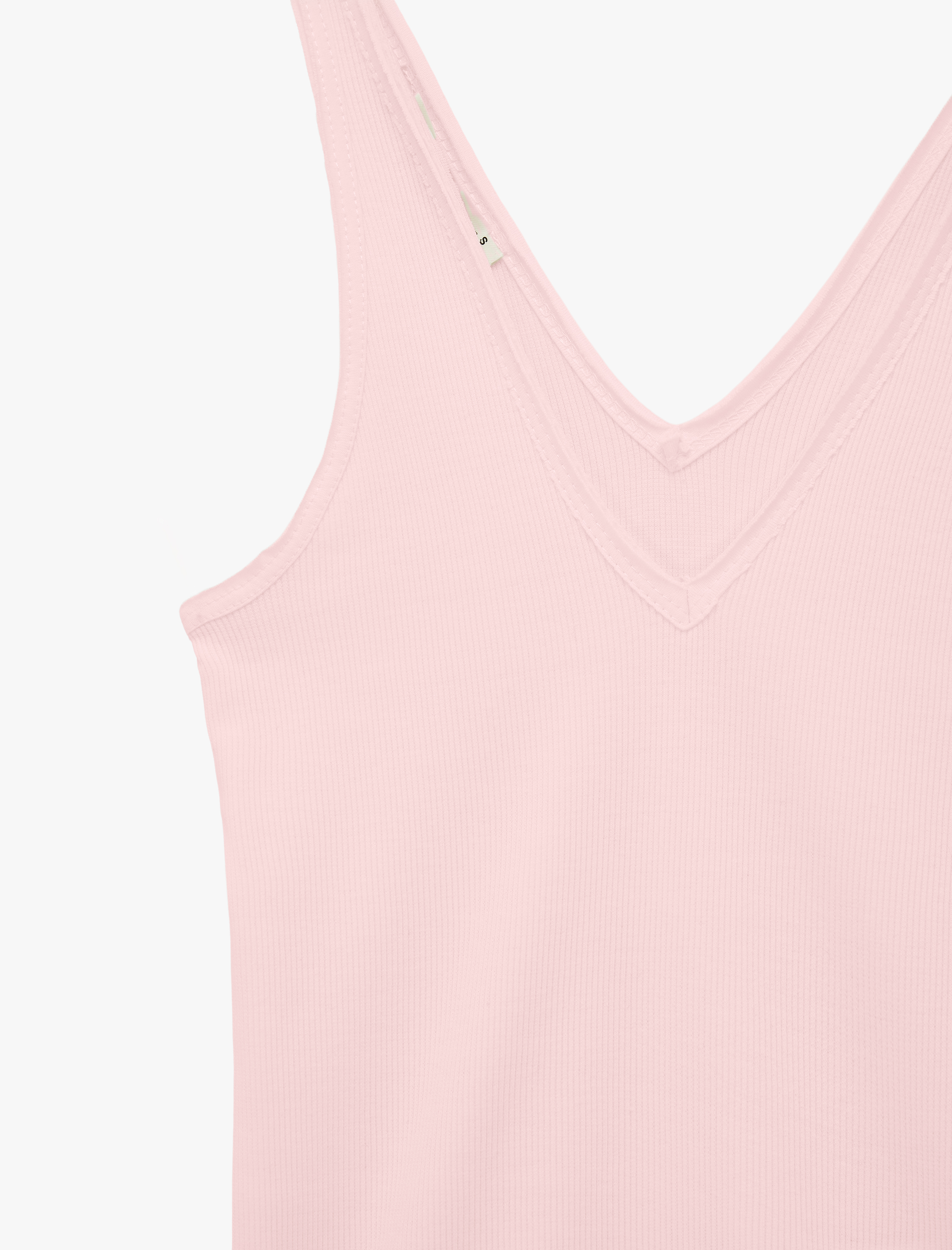   Pamuklu Slim Fit Kaşkorse V Yaka Kolsuz Bluz