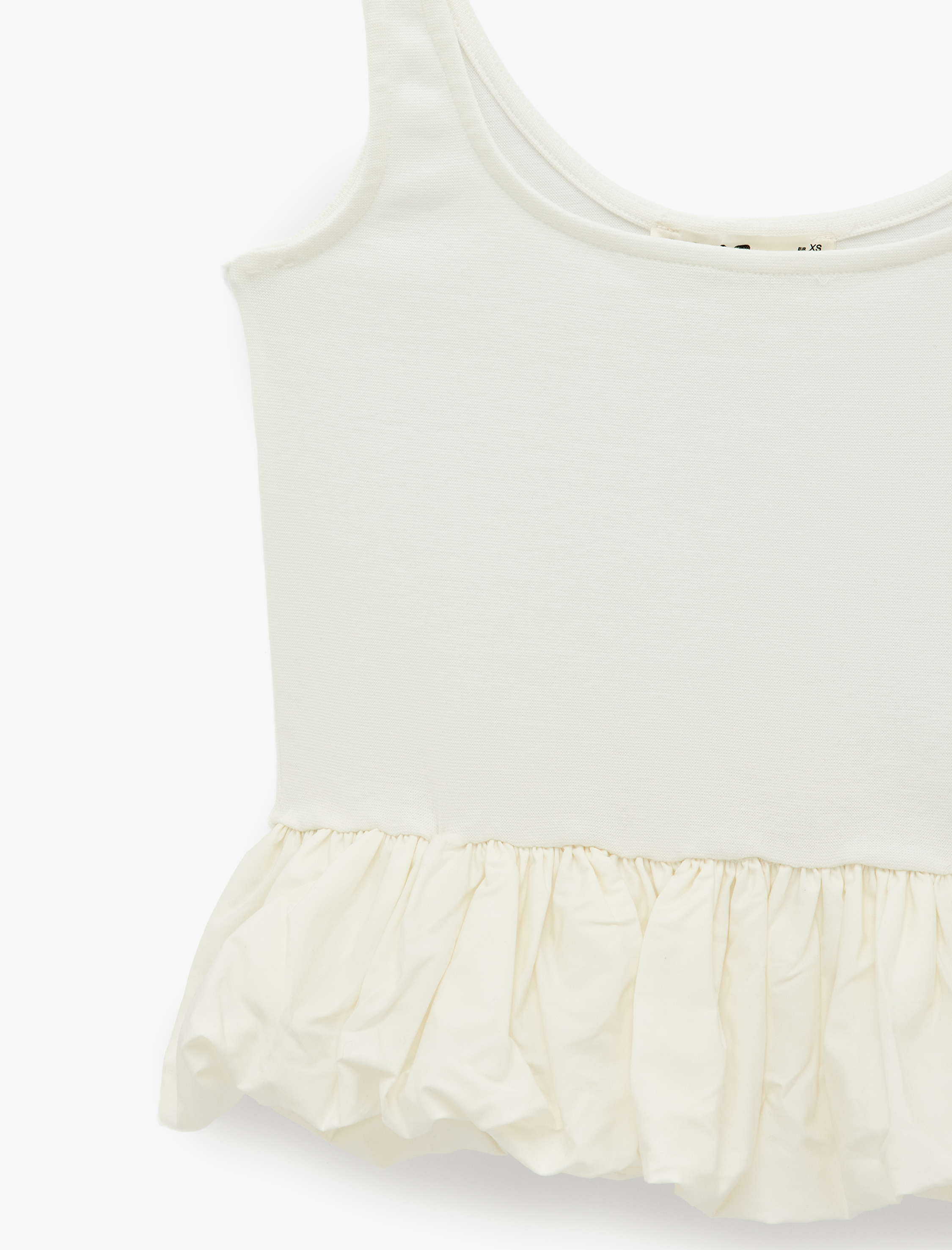   Pamuklu Kolsuz Kare Yaka Balon Bluz