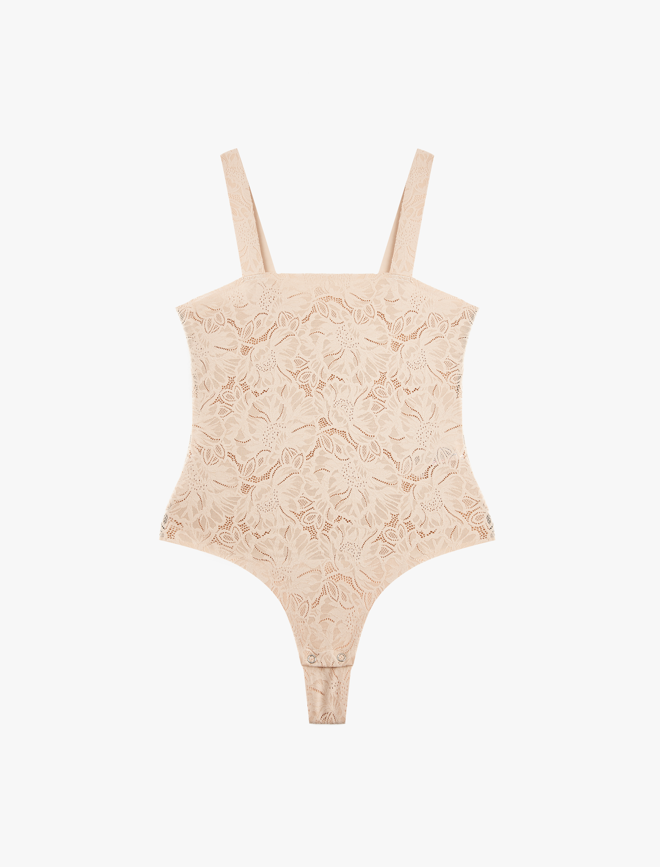   Kare Yaka Askılı Dantelli Bodysuit