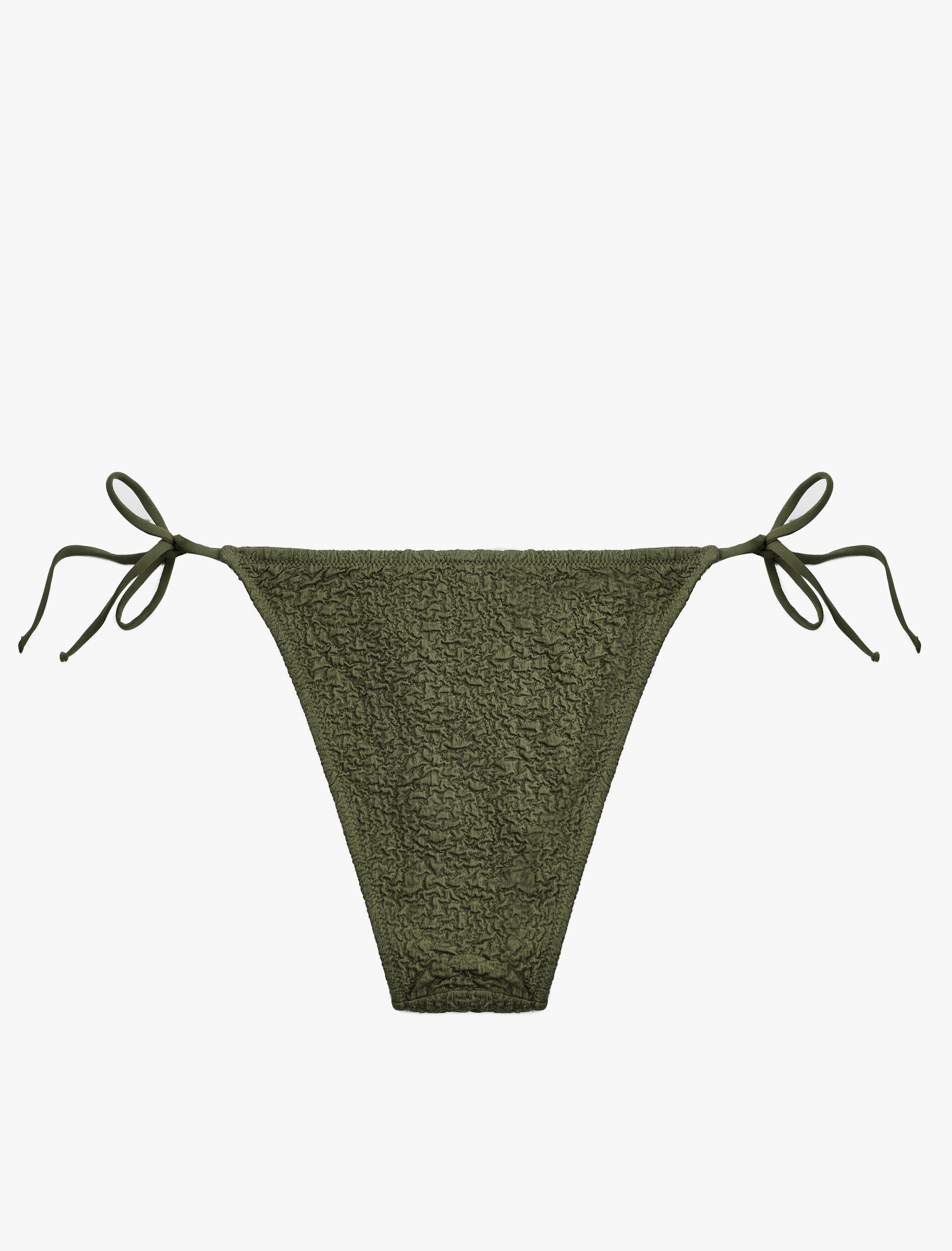   Yanları İpli Dokulu Slip Bikini Alt