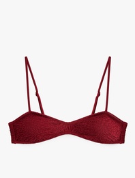 Dokulu Straplez Bikini Üstü