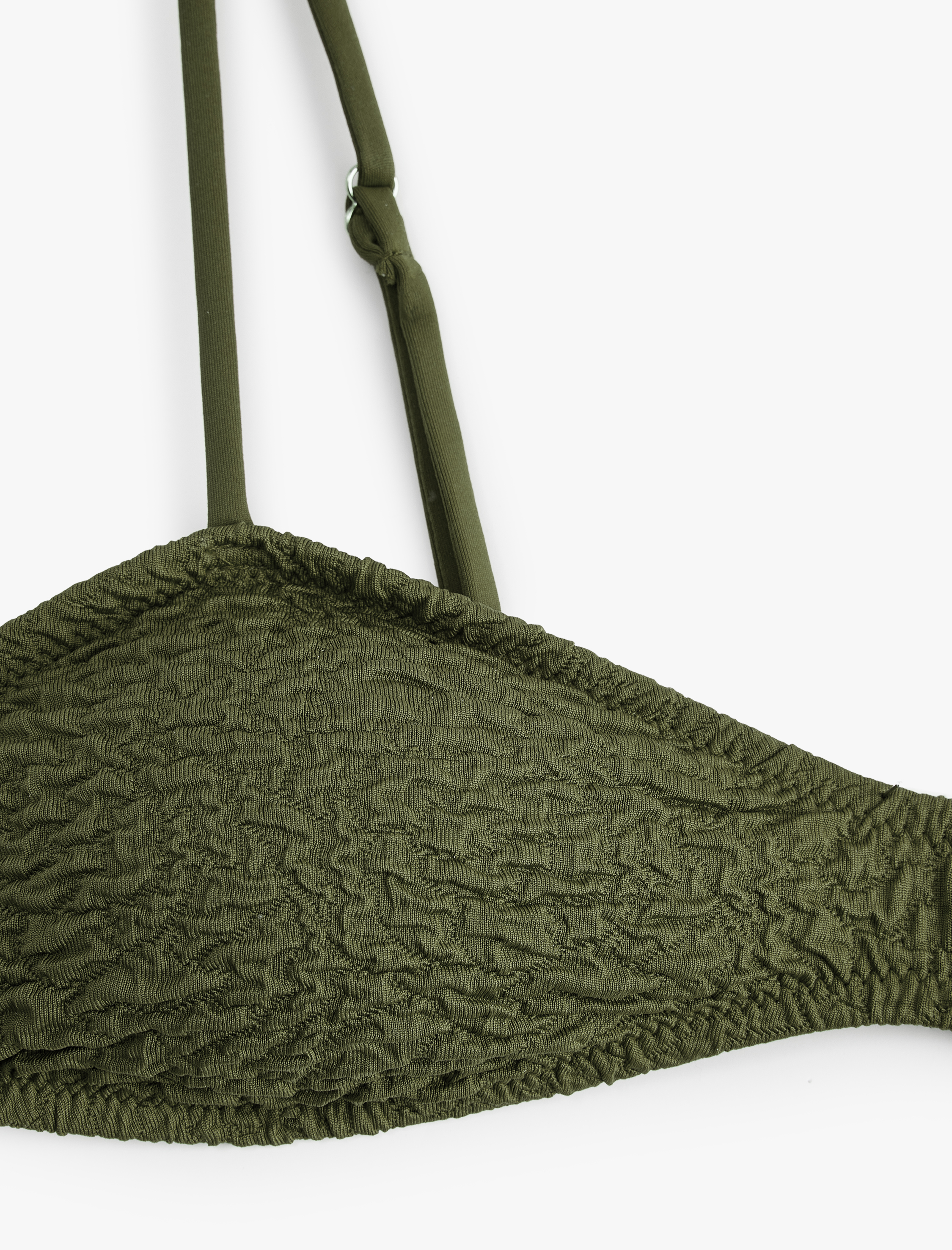   Dokulu Straplez Bikini Üstü