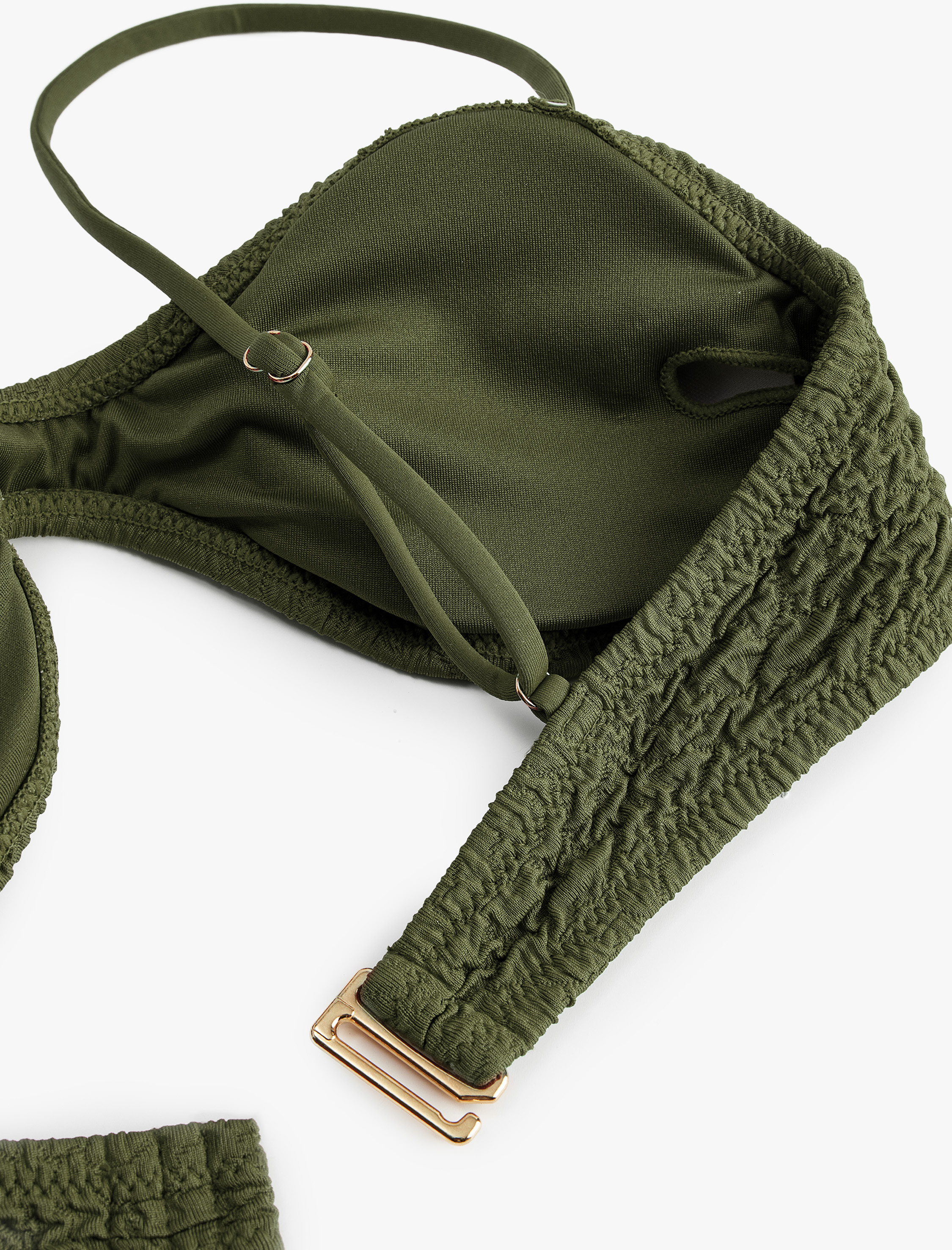   Dokulu Straplez Bikini Üstü