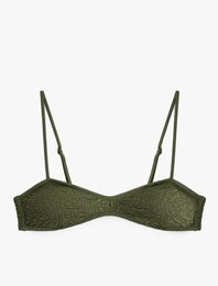 Dokulu Straplez Bikini Üstü